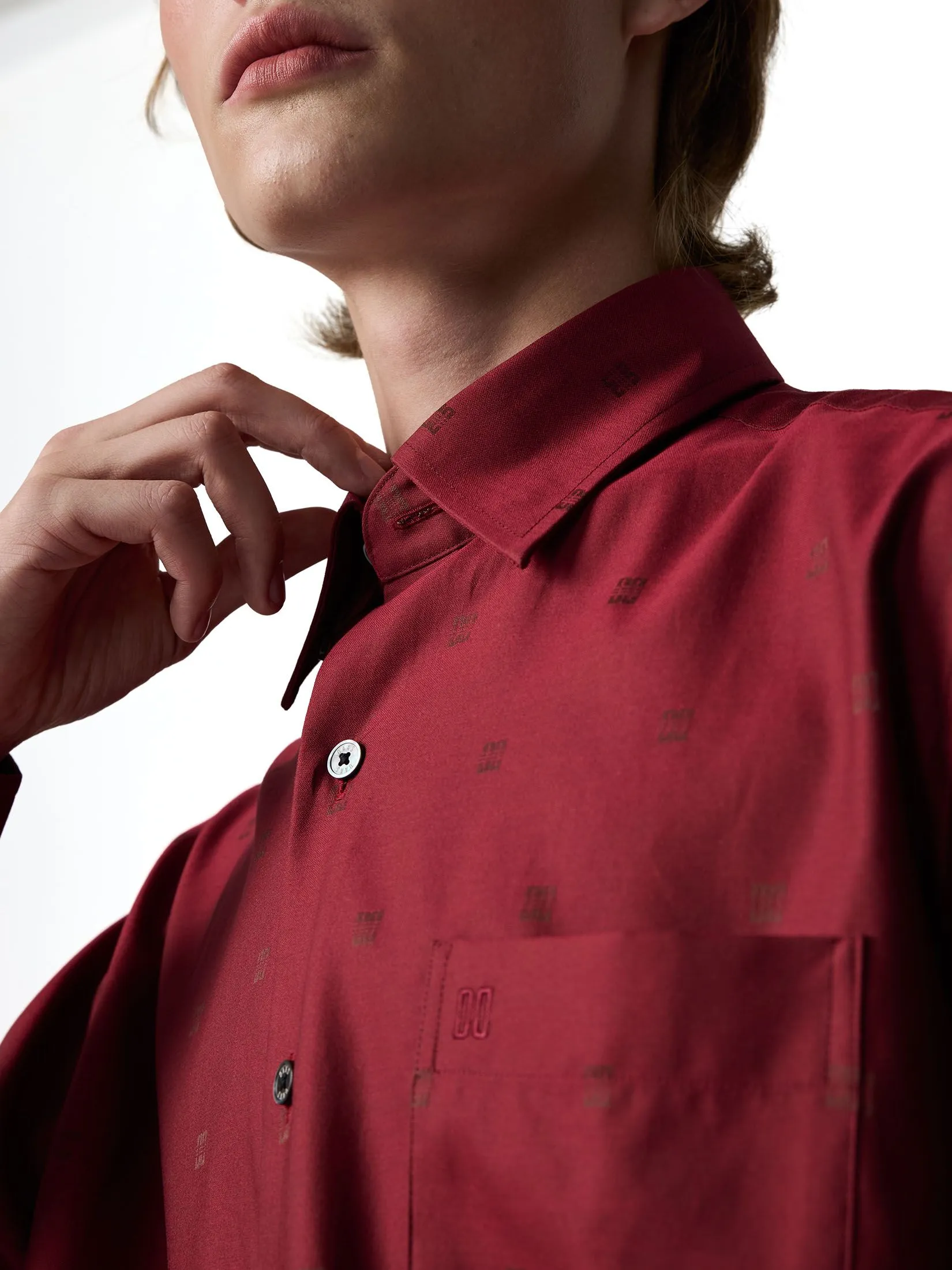 DAKS MEN Long Sleeve Shirt Smart Fit Red