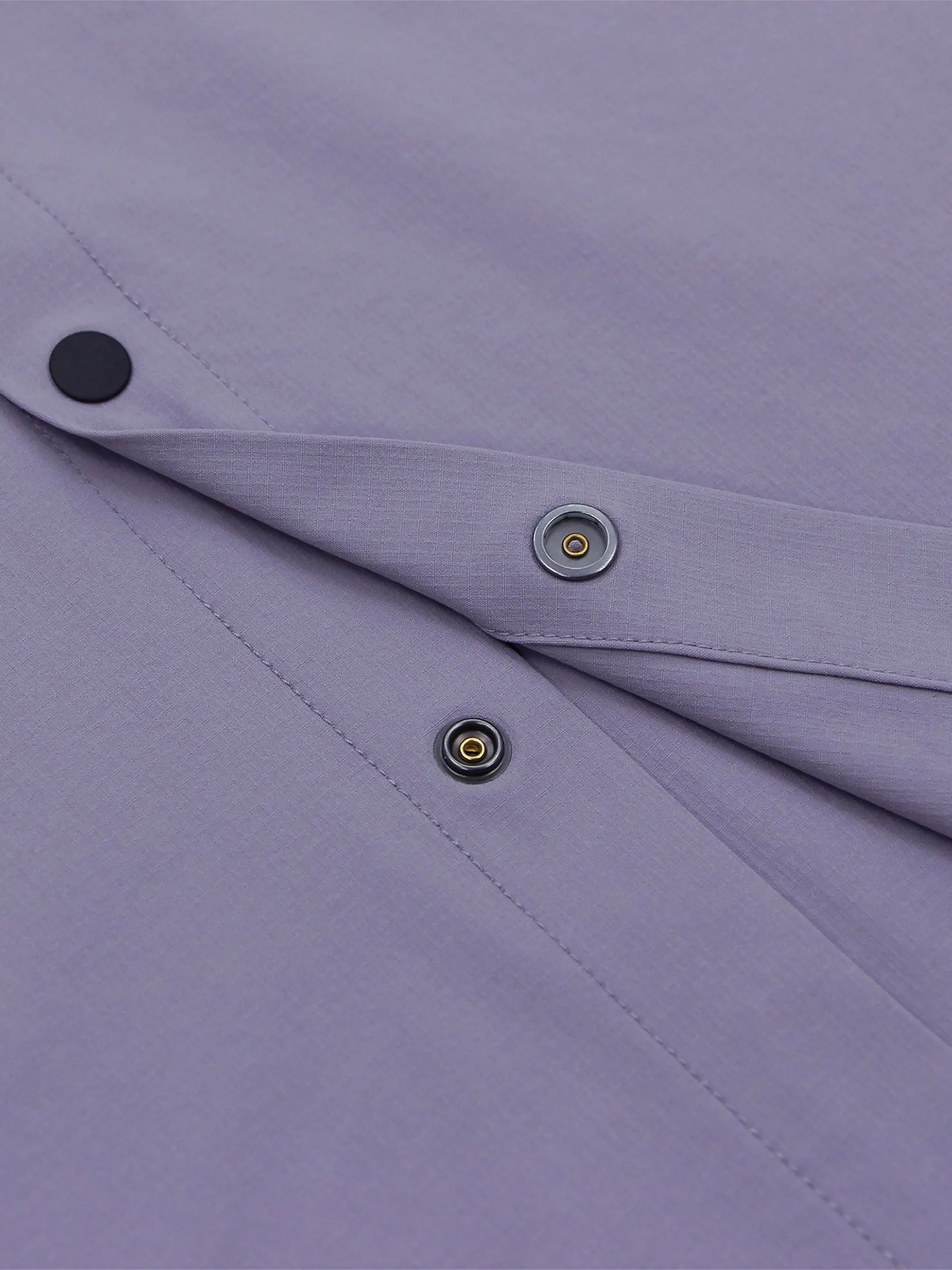 GIORDANO Men's Relax Zip Pocket UV Protection Shirt (Spring Adventure) Gray ridge Purple