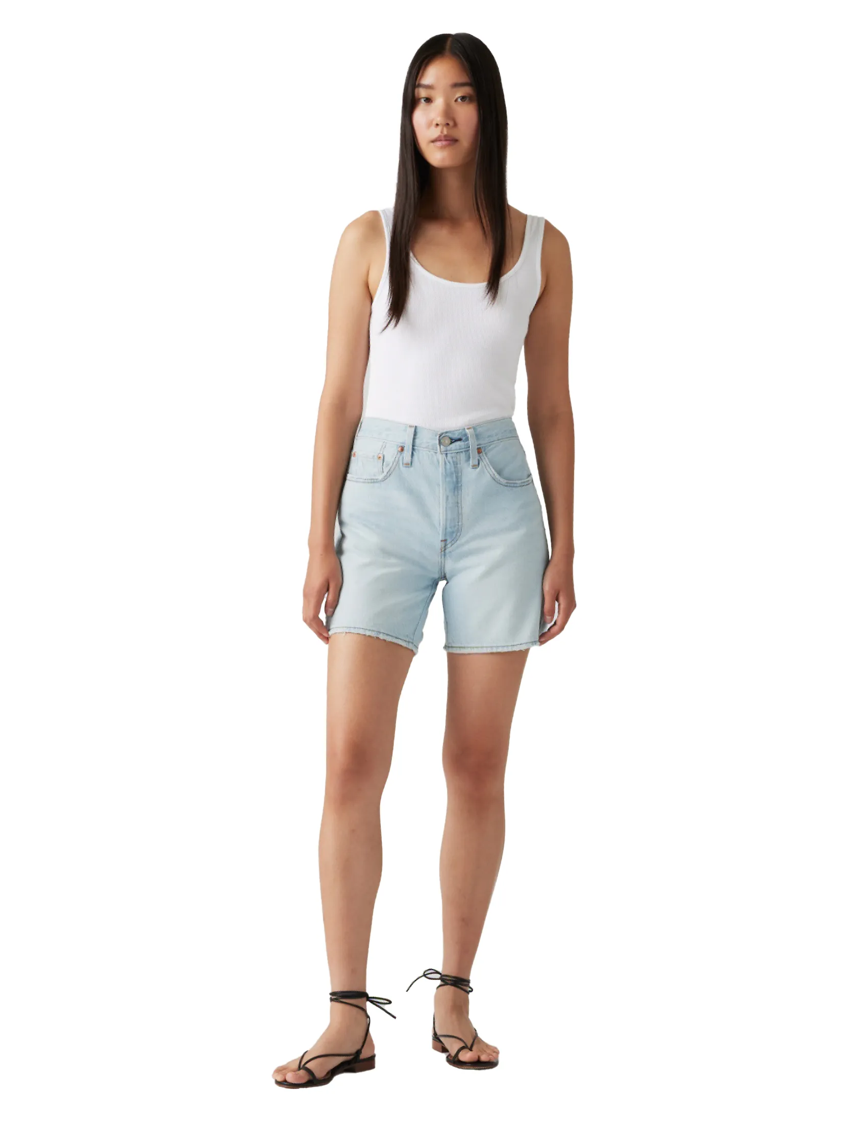 LEVI'S Women's 501 Original Mid-Thigh Shorts Light Blue Size - 23 In