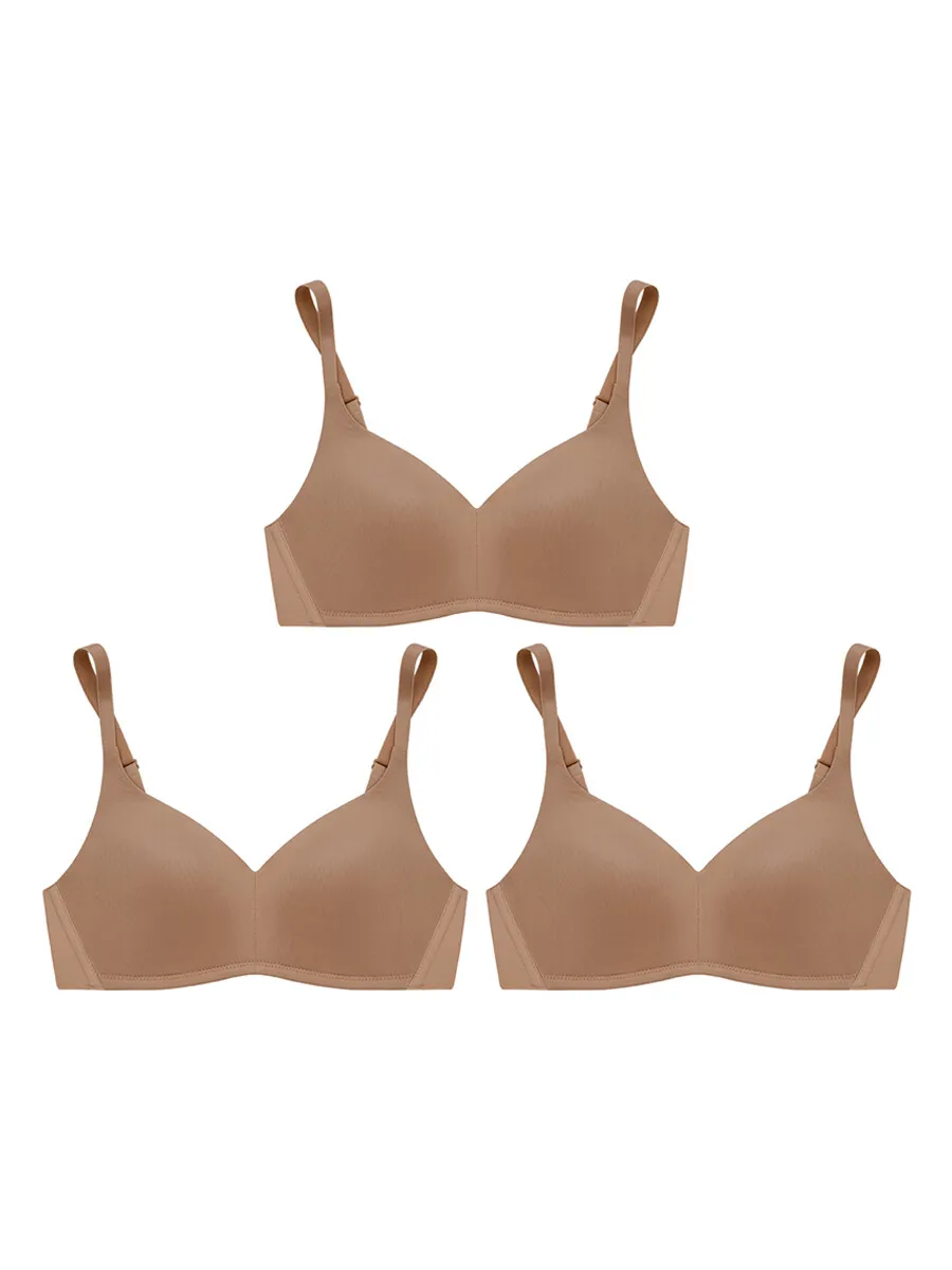 SABINA [Pack 3 Price] Bra Seamless Fit Perfect Bra Collection - Tan