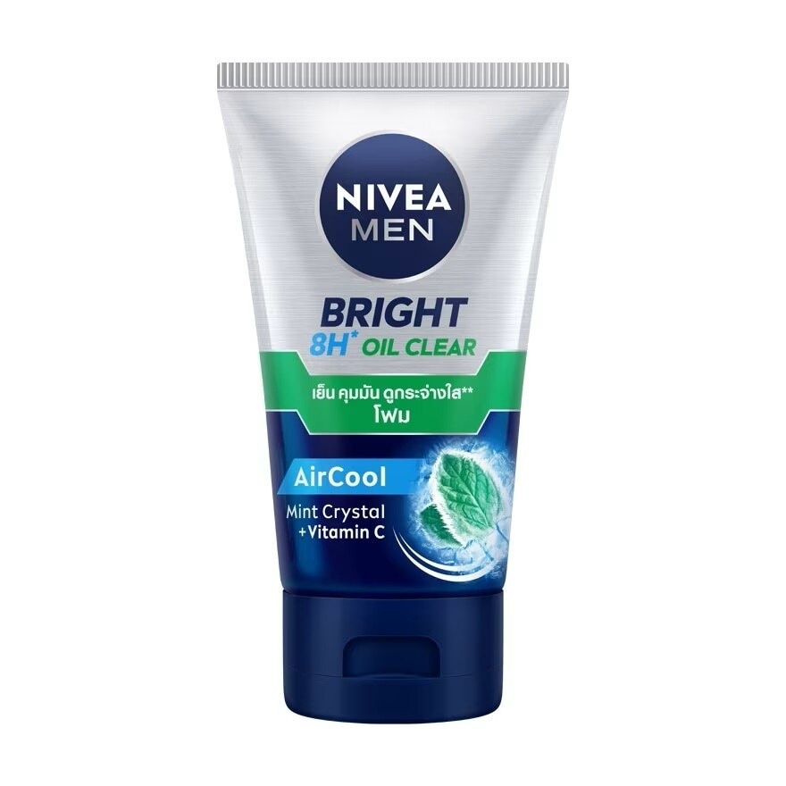 Nivea Men Bright Oil Clear Face Foam 100 G. โฟมล้างหน้า ผิวมัน รูขุมขนกว้าง