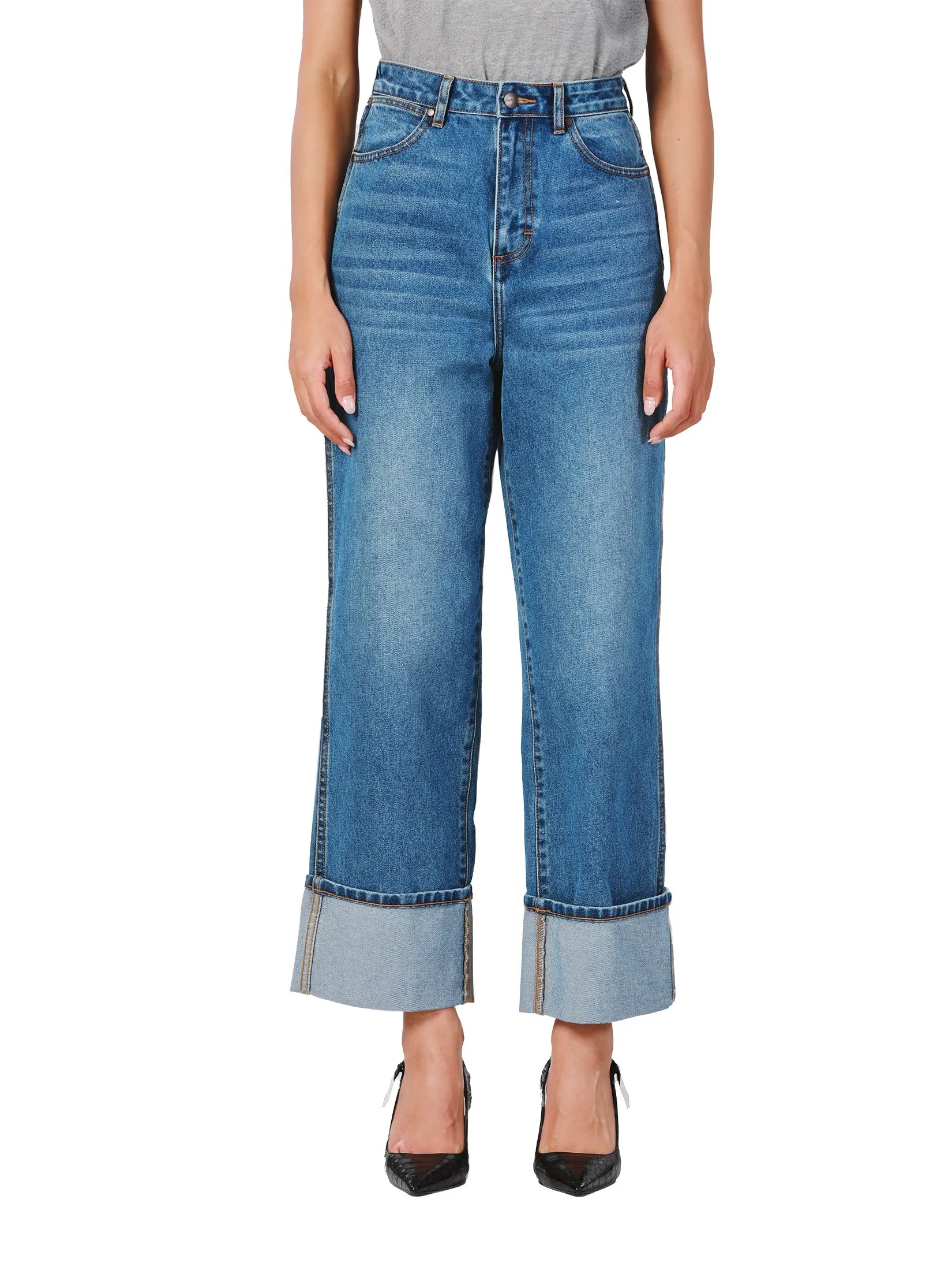 WRANGLER Women's Jeans Everyday with Wrangler Collection High Boyfriend Fit Mid Indigo