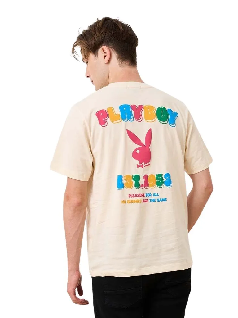 PLAYBOY Men's T-Shirt   SKU P1MT259TB044CR  Colour  cream