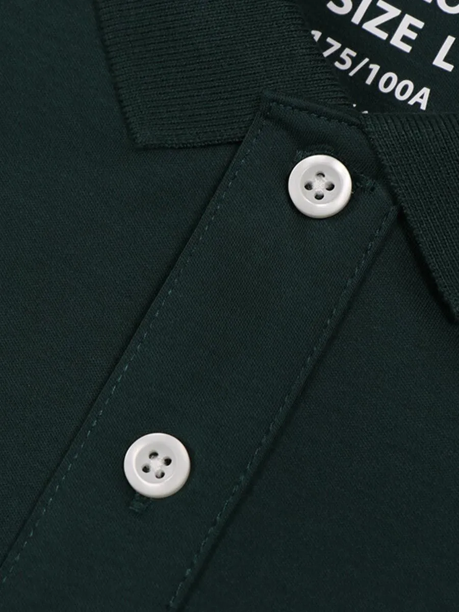 GIORDANO Men's short sleeve polo shirt interlock fabric Red Green