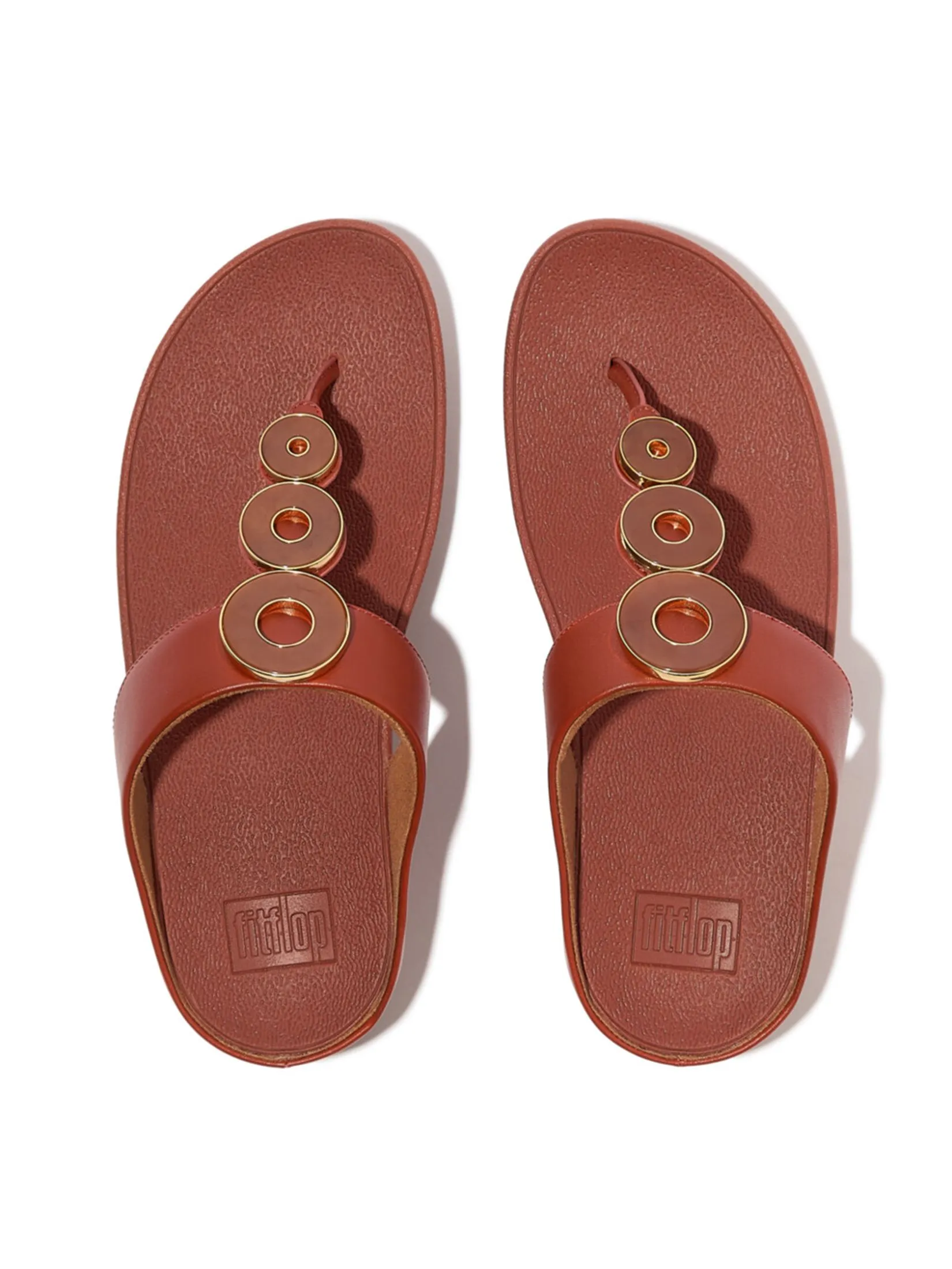 FitFlop™ WOMEN'S FINO RESIN-HOOP LEATHER BROWN