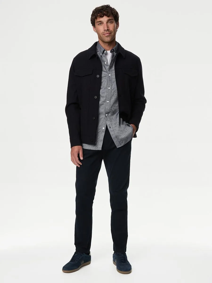 MARKS & SPENCER Men Shirt Pure Cotton Oxford SA_Chambray