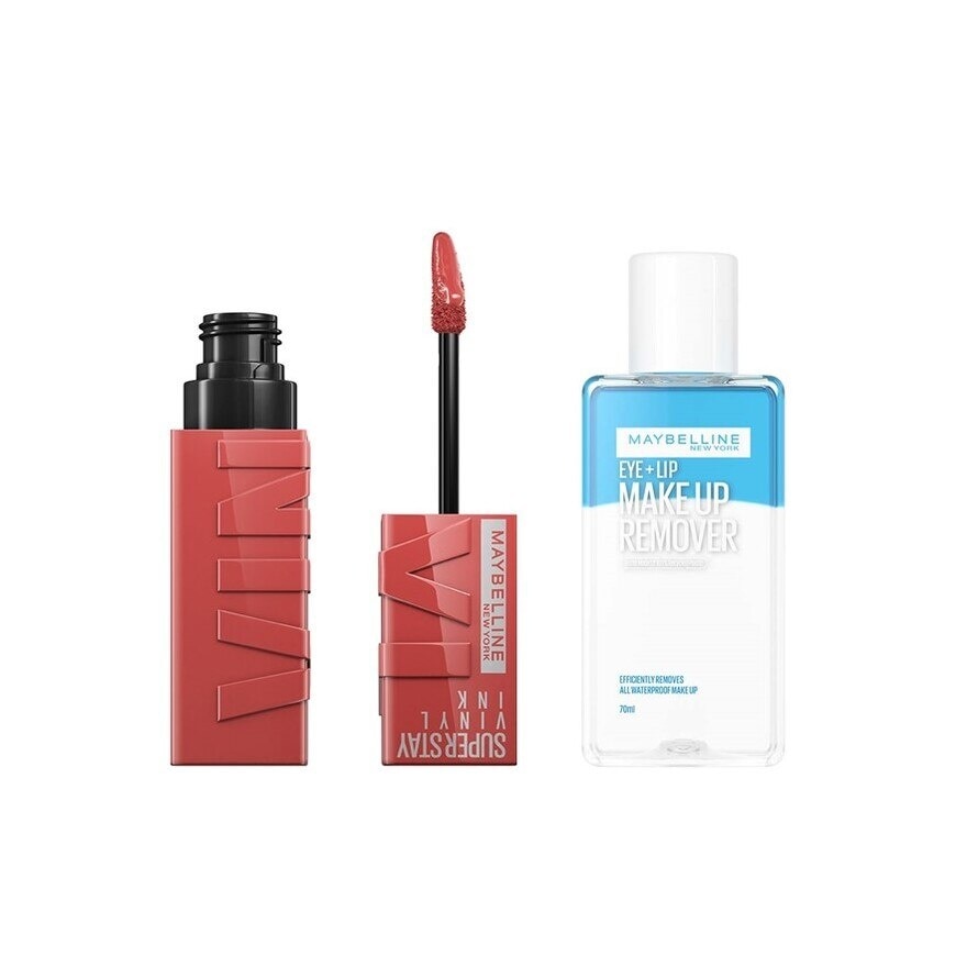 Maybelline Remover70ml + Vinyl Lip 15 - 15 Peachy