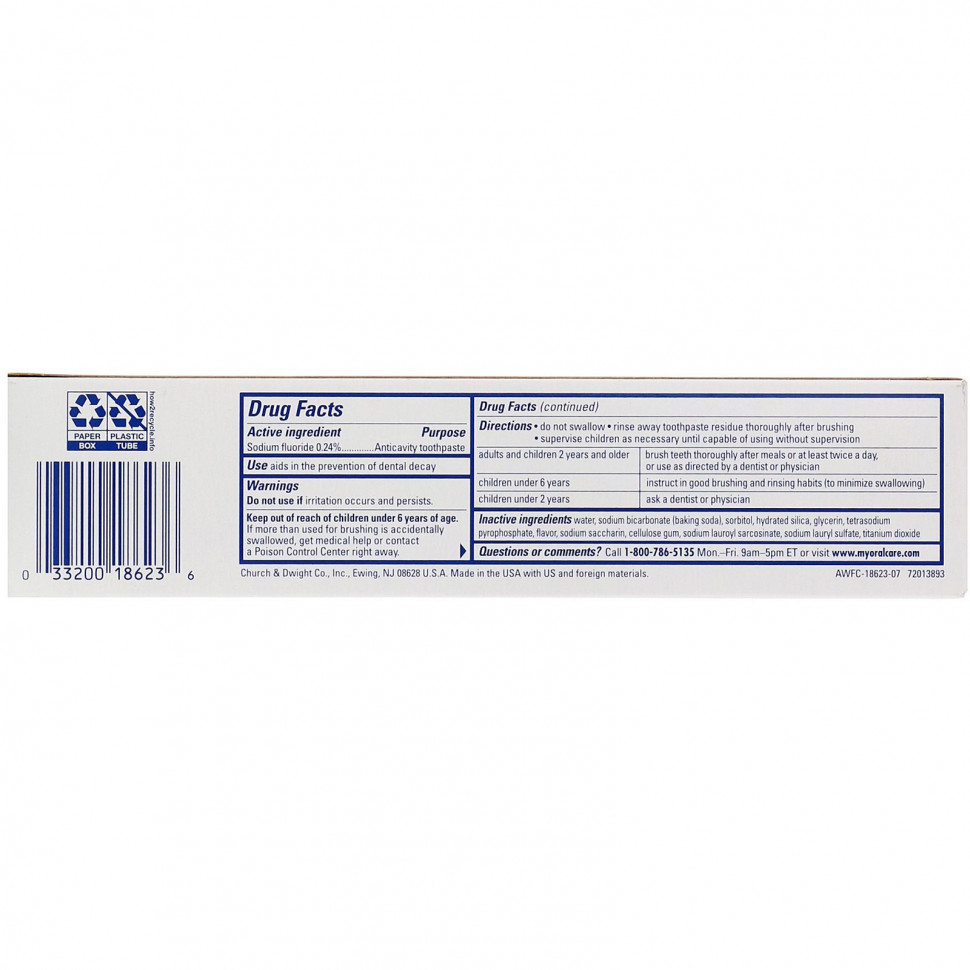 Arm & Hammer, AdvanceWhite, Зубная паста, освежающая дыхание, зимняя мята, 6,0 унций (170 г)