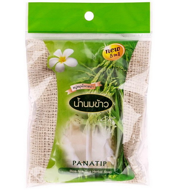 Мыло в мочалке с рисовым молочком Panatip 75 гр