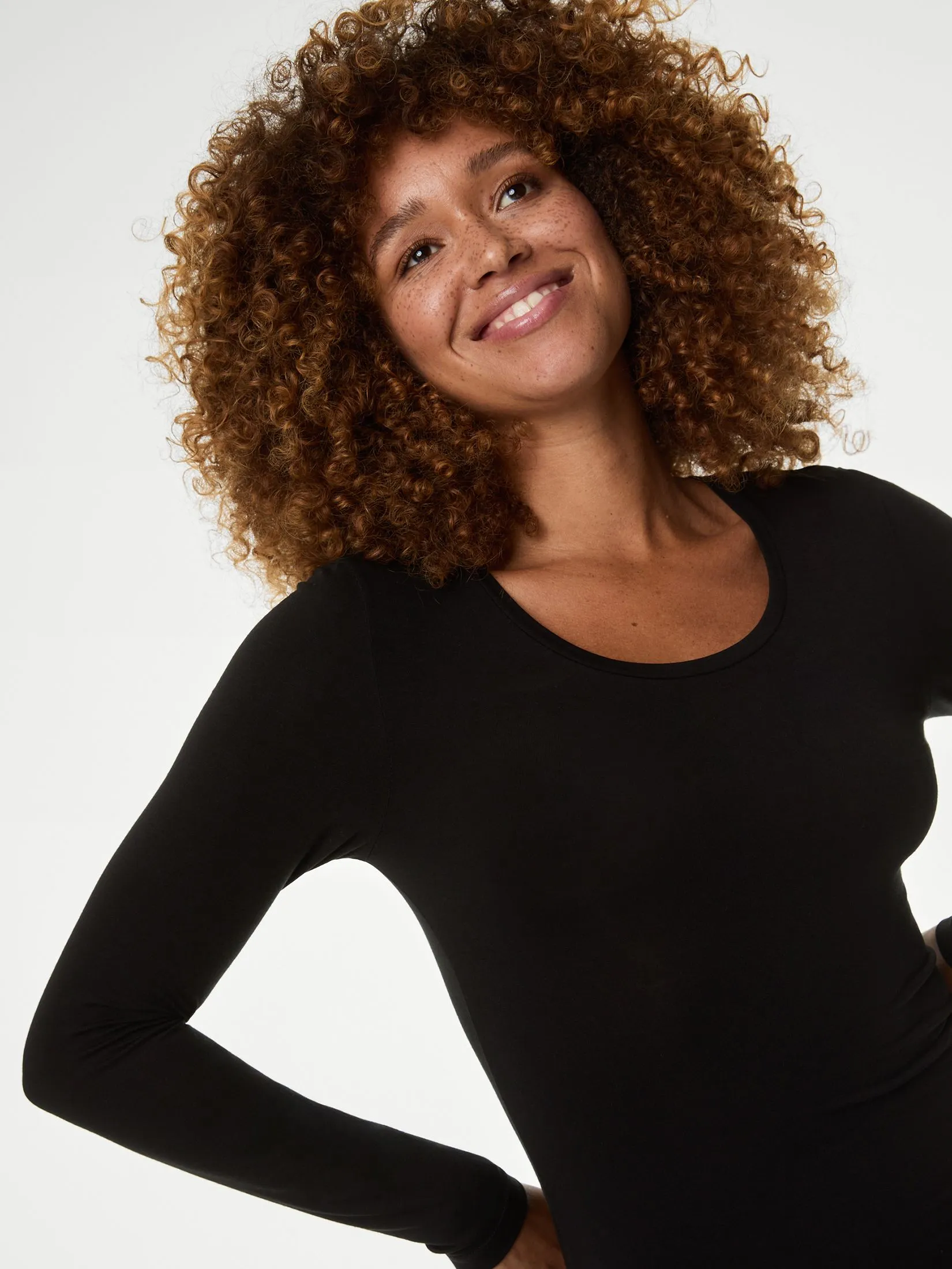 MARKS & SPENCER Women Tops Heatgen Thermal Light Long Sleeve 2pk Black