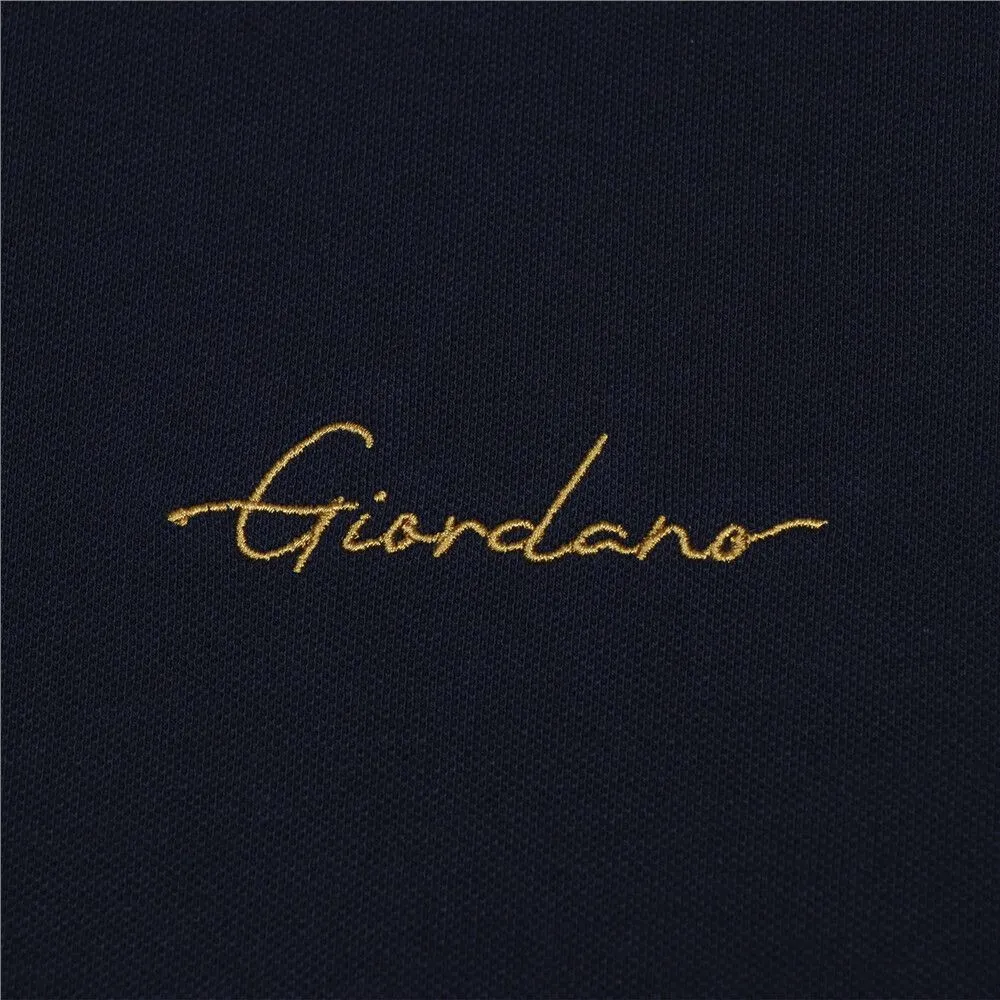 GIORDANO Navy Blue Men's Solid Polo