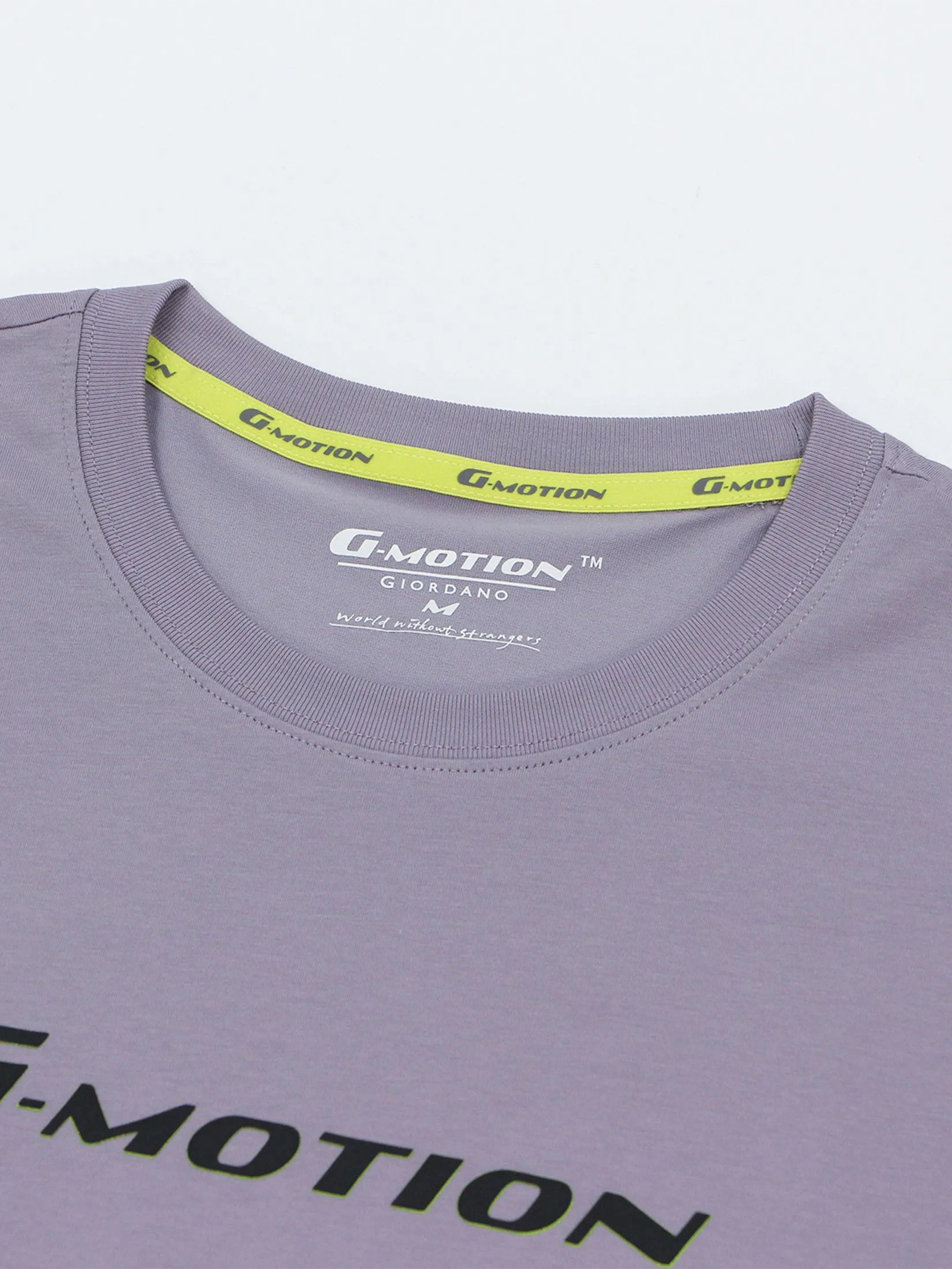 GIORDANO Men's Slim Jersey Sorona Printed Tee (G-Motion) Grey ridge Purple