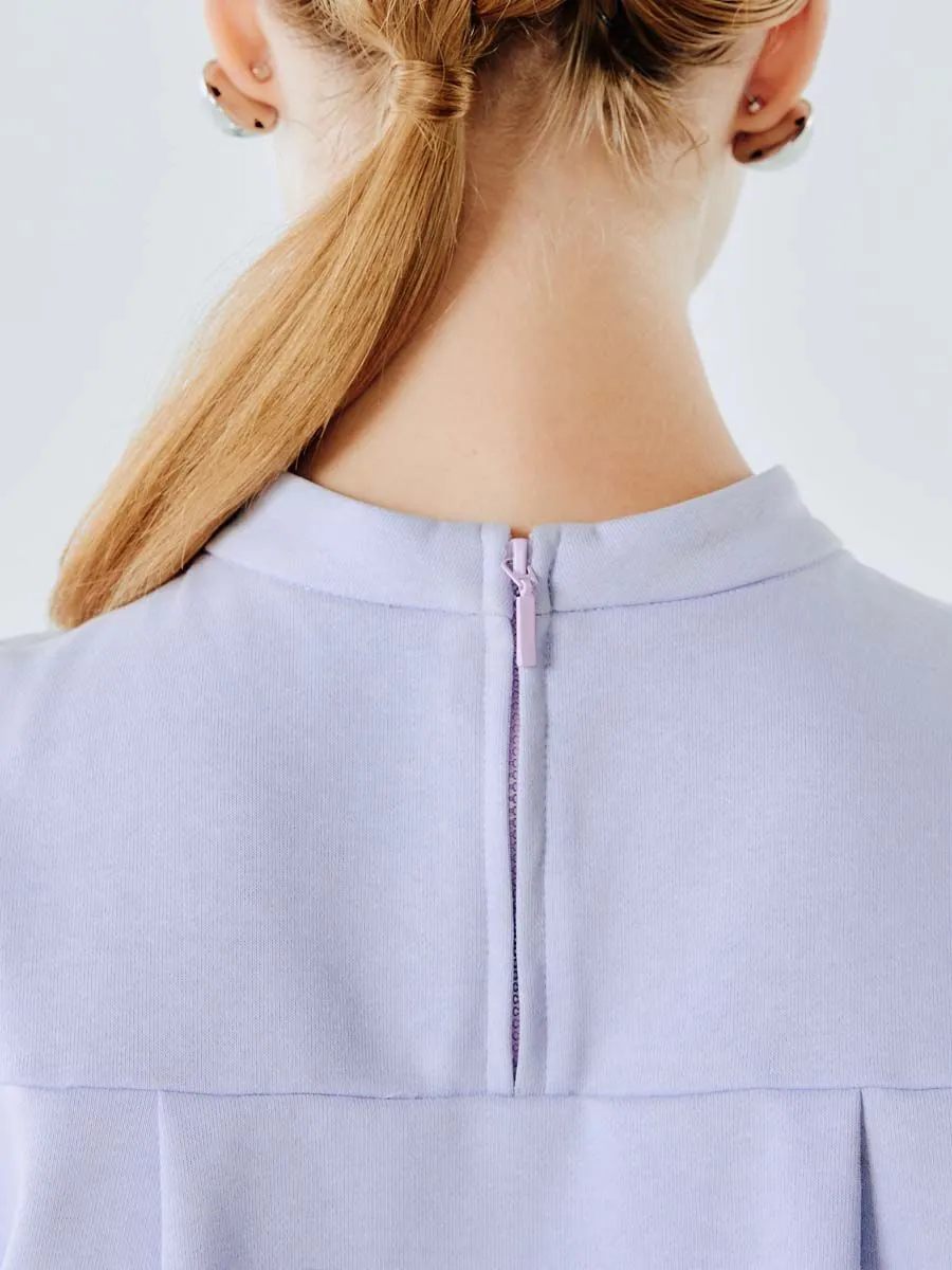 SHAKA Woman Dress Midi Chain Stitch Bollon Purple