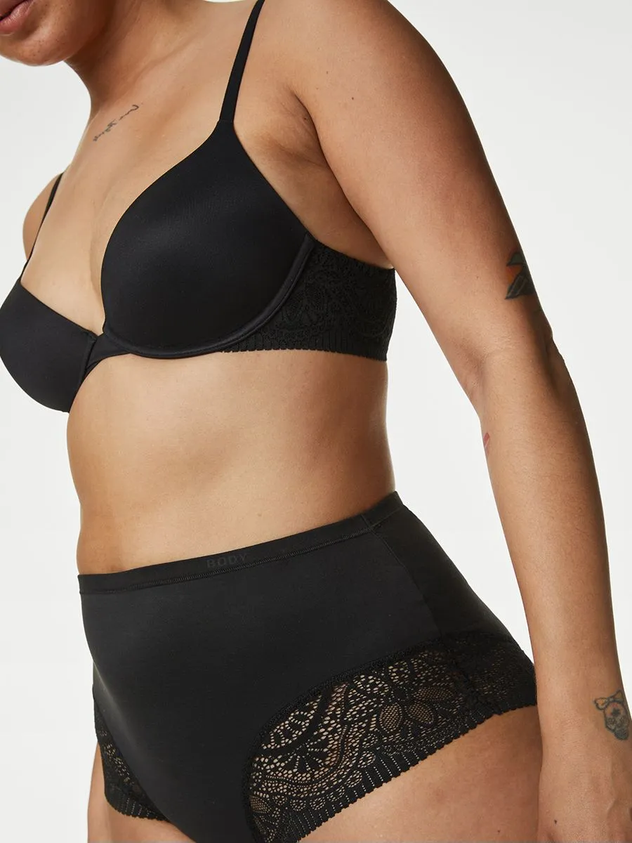 MARKS & SPENCER Women Full Briefs Body Soft 3pk Black