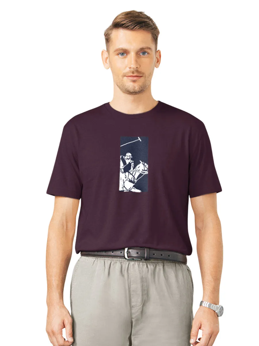 BEVERLY HILLS POLO CLUB Purple Unisex T-Shirt REGULAR-FIT Model BNSR364 Size - 2XL