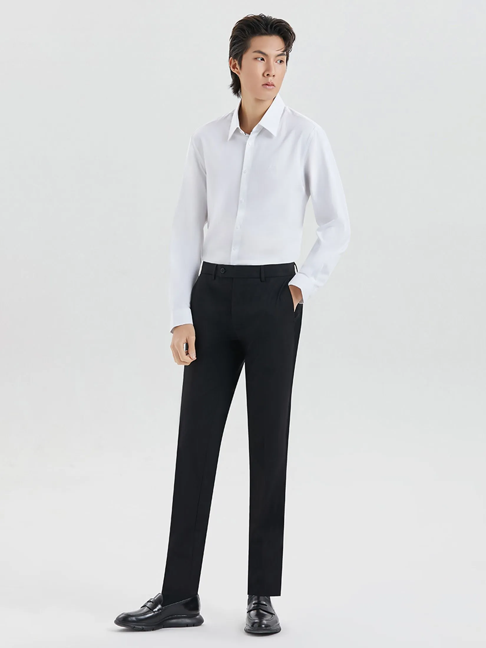 DAPPER DAPPER TECHFLEX Slim-Fit Stretch Trousers Black