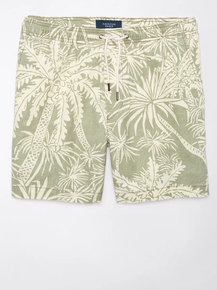 AMERICAN EAGLE MEN 7740 7 IN COTTON LINEN TREKKER 858 FRESH GREEN