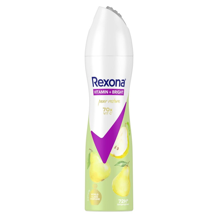 Rexona Spray Vitamin + Bright Pear Restore Antiperspirant 135 Ml. - Green