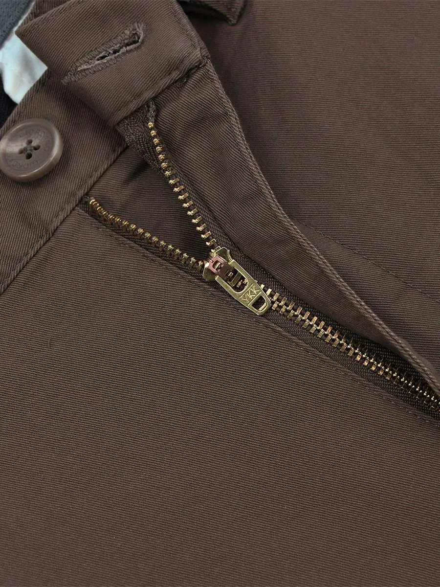 GIORDANO Men's Low rise Slim Taper Super Stretch Pants Slate brown