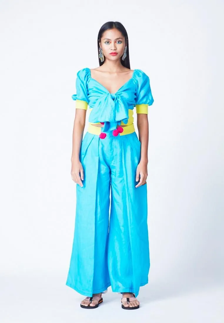 QOYA Blue MONRAK LEH TROUSERS IN SKY BLUE (BL)