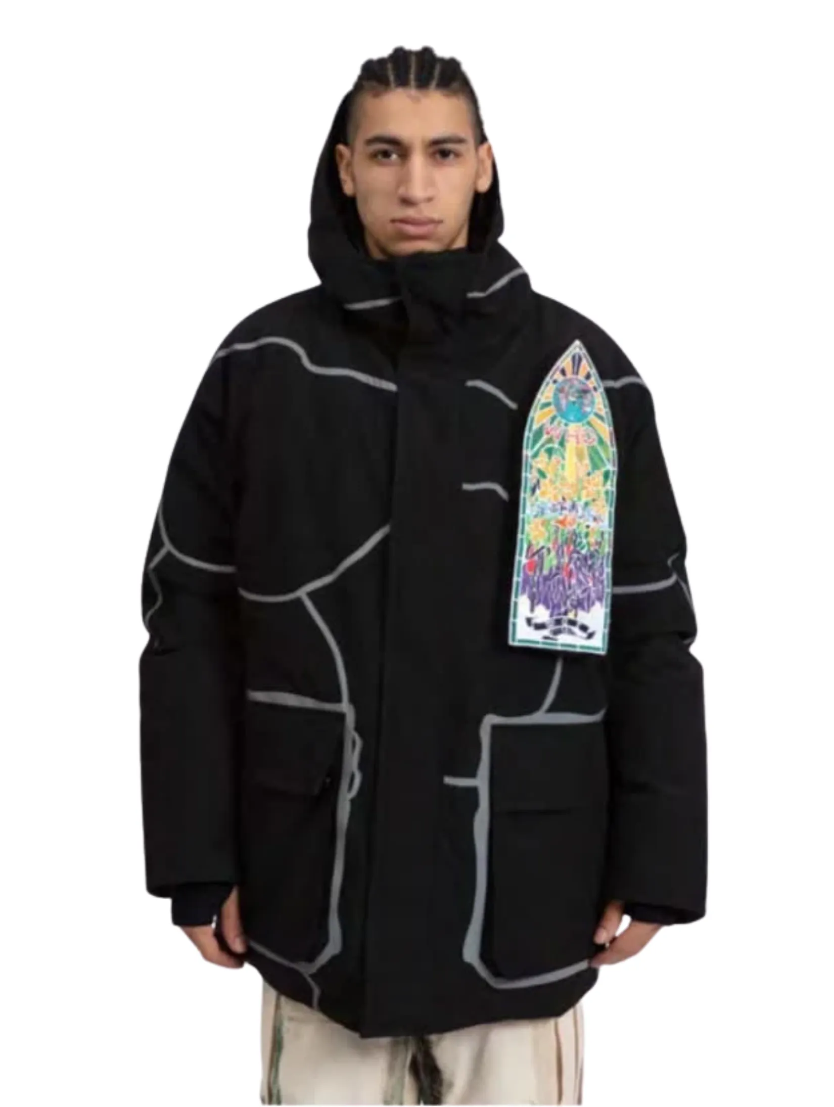 WDW X ADD HOODED PARKA WITH DOWN PADDING IN BLACK
