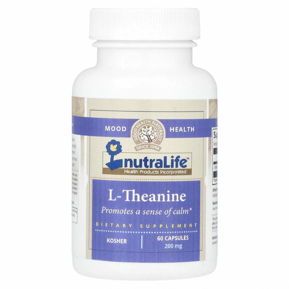 NutraLife, L-теанин, 200 мг, 60 капсул