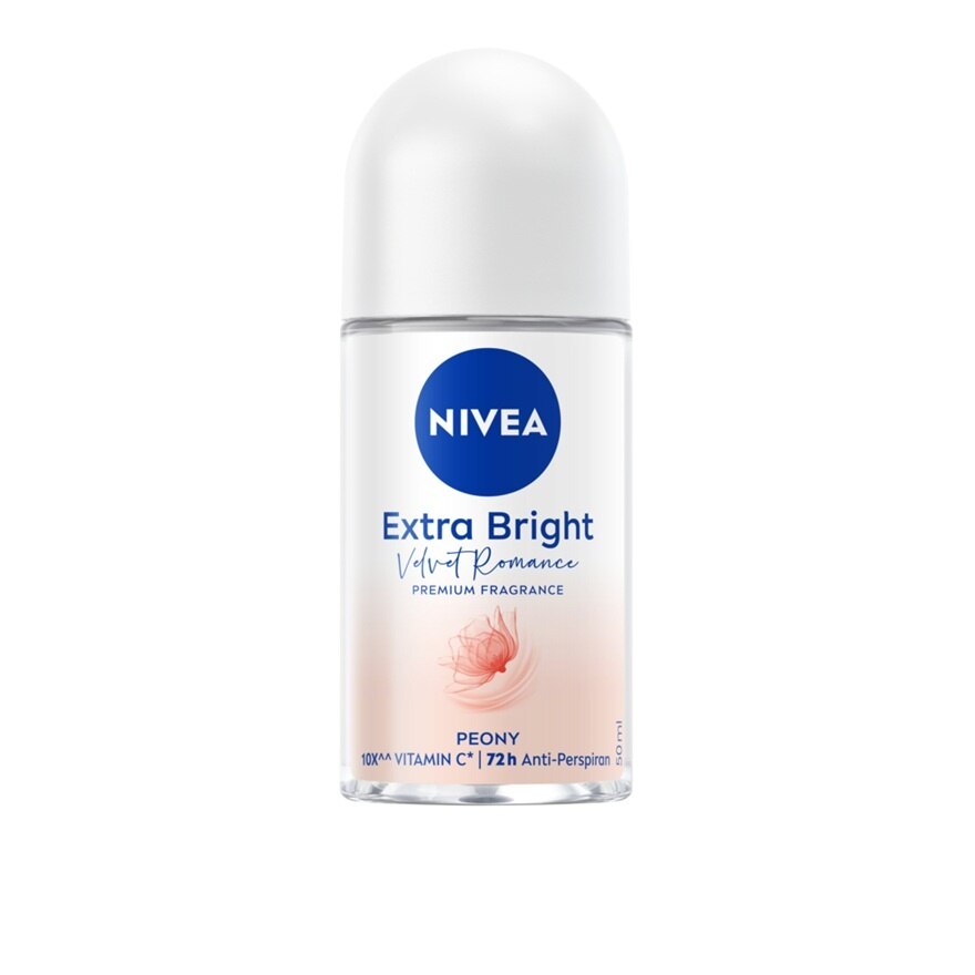 Nivea Roll On Extra Bright Velvet Romance Premium Fragrance Peony 50 Ml.