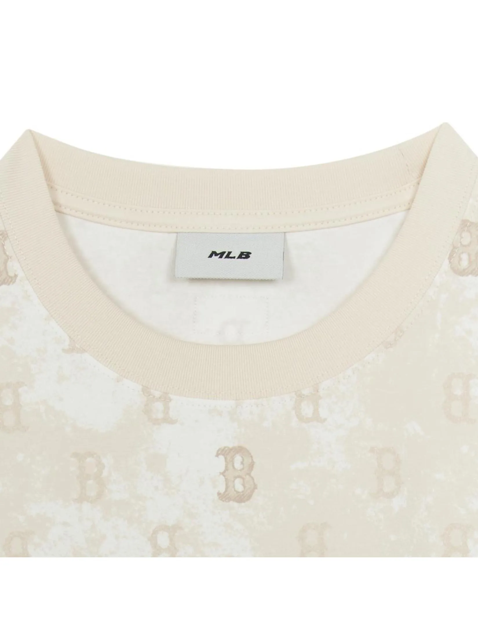 MLB Unisex Vintage Monogram All-Over Printed Over Fit T-Shirts Model 3ATSM0954 43SAL Light Sand