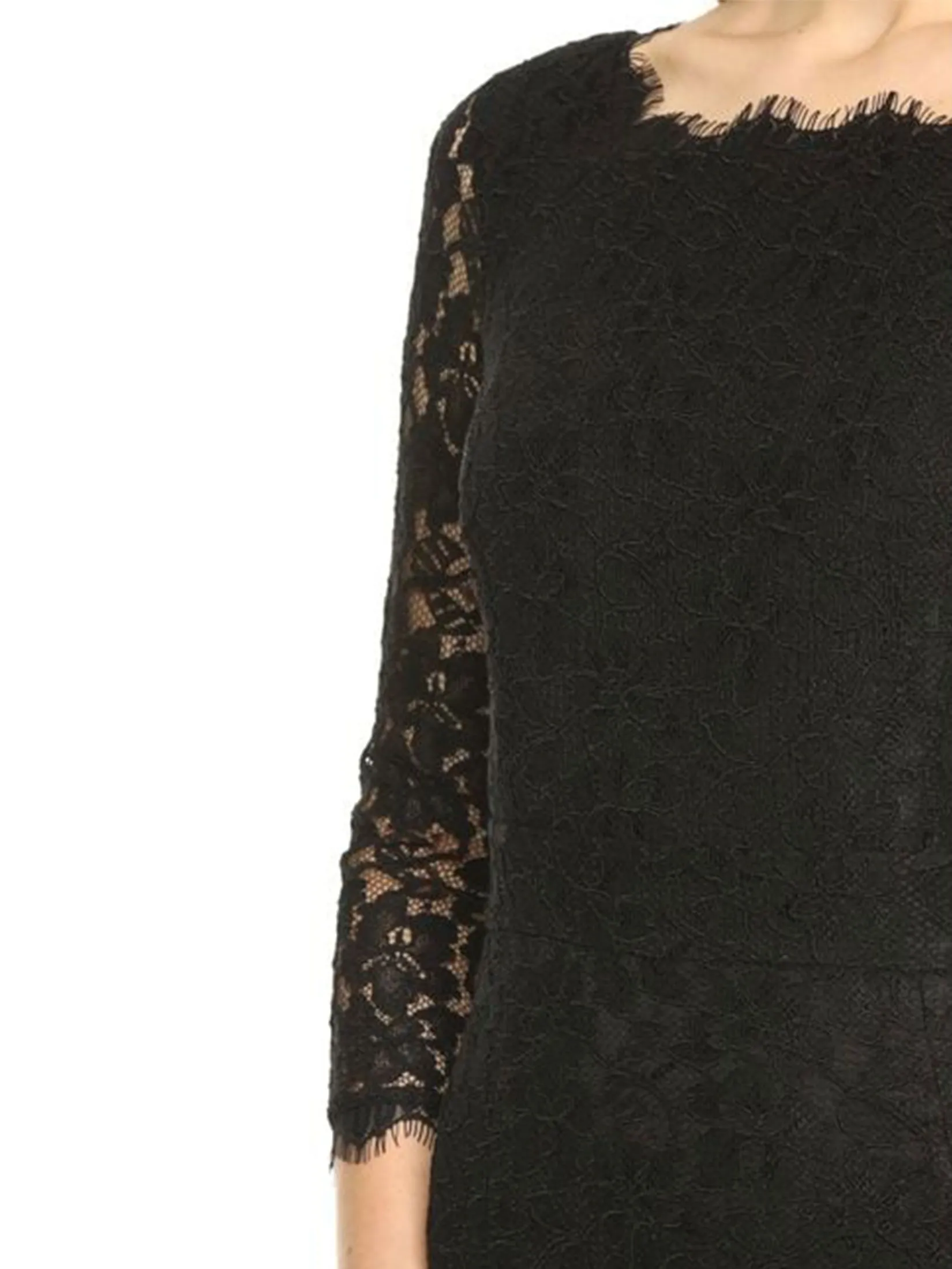 DIANE VON FURSTENBERG DVF 3/4 SLV ZARITA GOWN BLACK