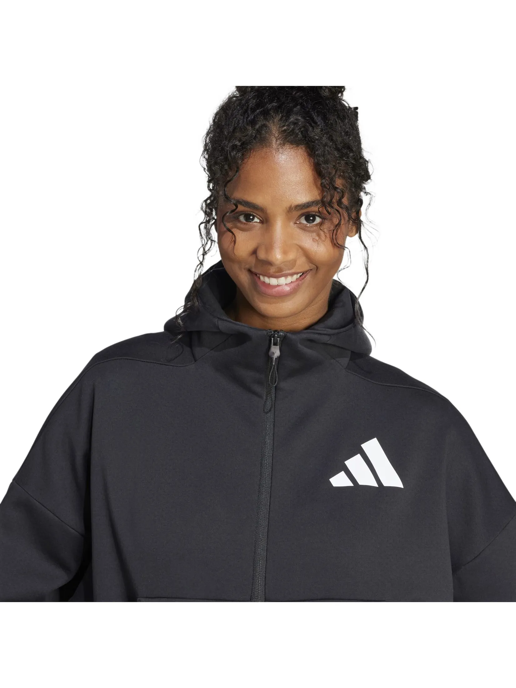 ADIDAS Women Hoodie Adidas Z.N.E. Full-Zip Black / White
