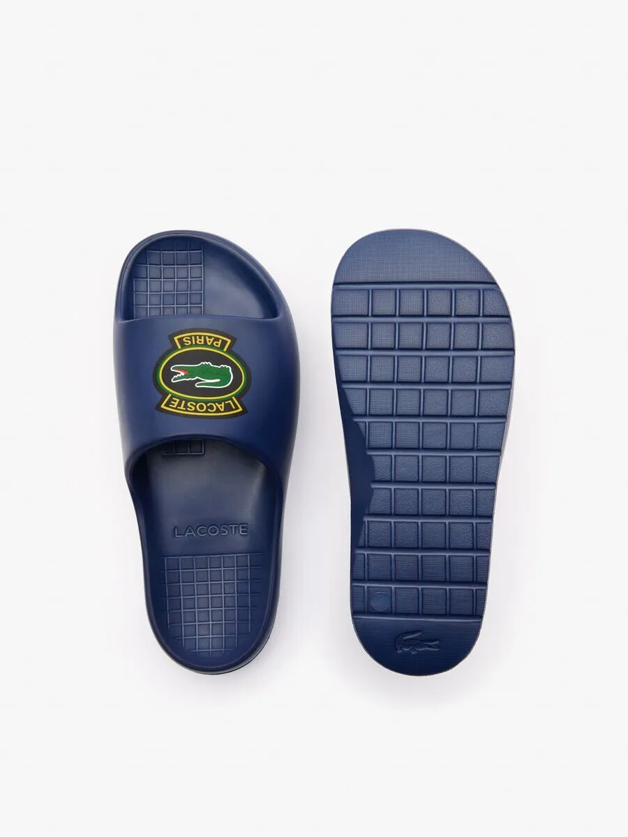 LACOSTE Navy Men’s Serve Slide 2.0 Logo