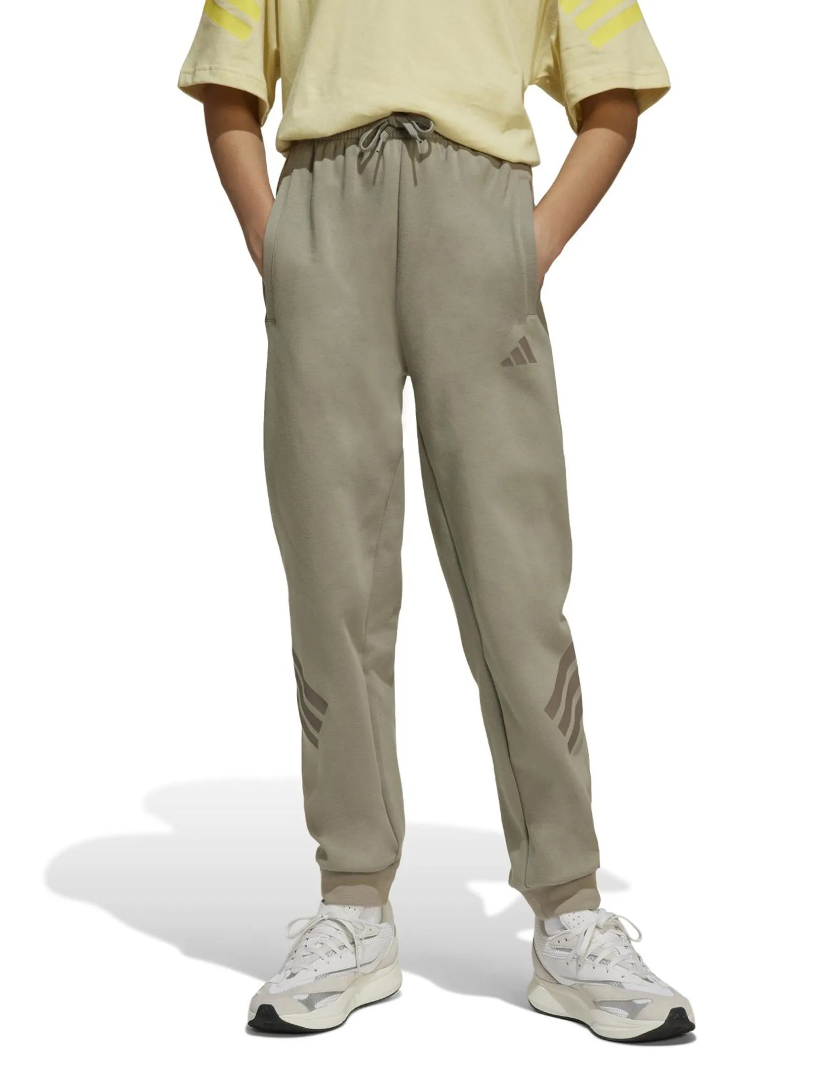 ADIDAS KIDS Unisex Kids Joggers Wide Leg Future Icons 3-Stripes Grayish Brown