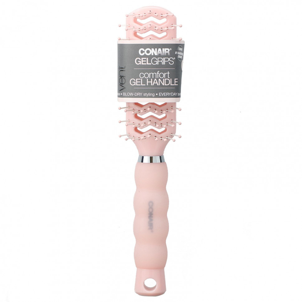 Conair, Продуваемая расческа для укладки Gel Grips с удобной гелевой ручкой, 1 шт.