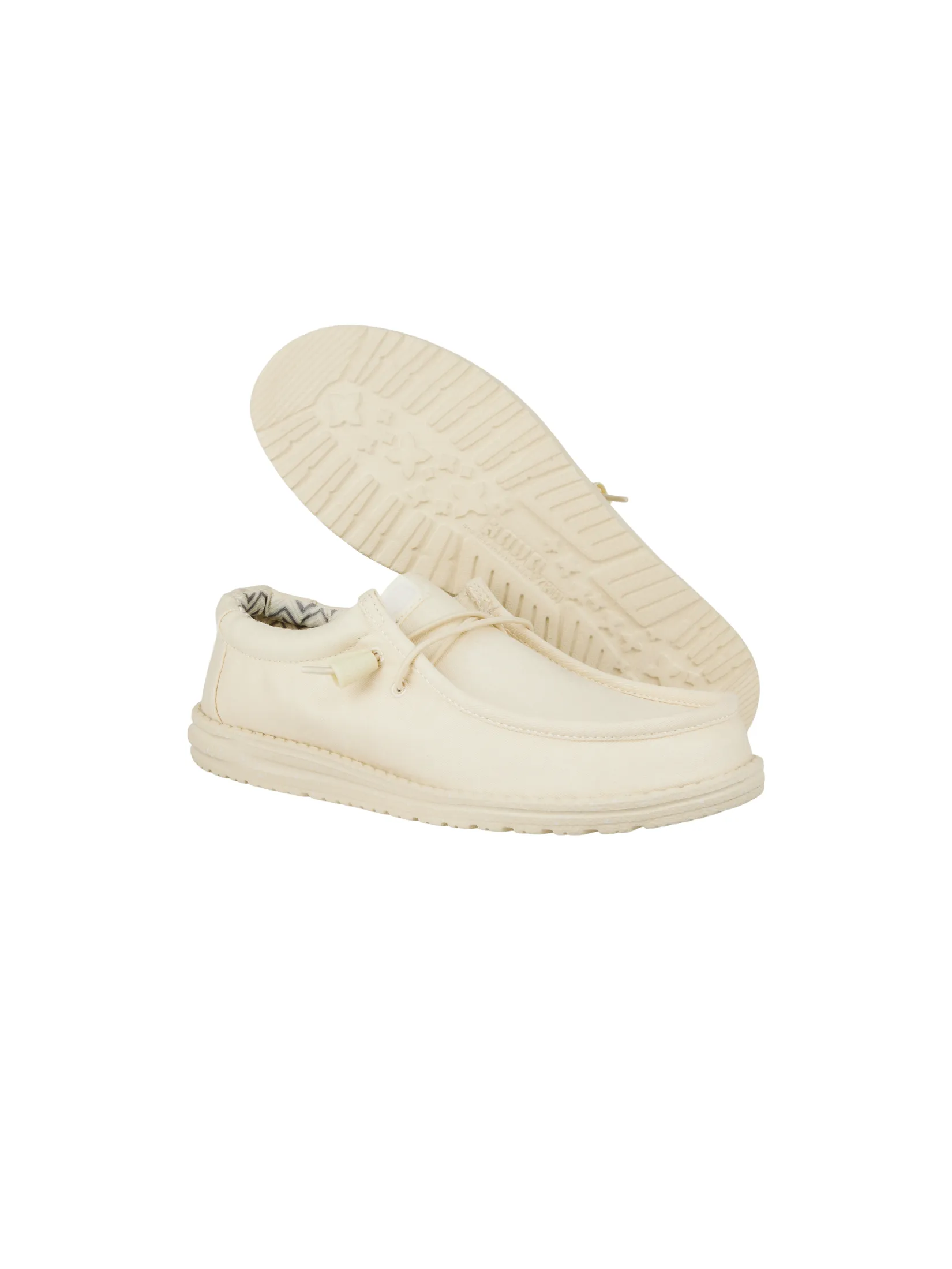 HEYDUDE WALLY STRETCH CANVAS - STONE WHITE