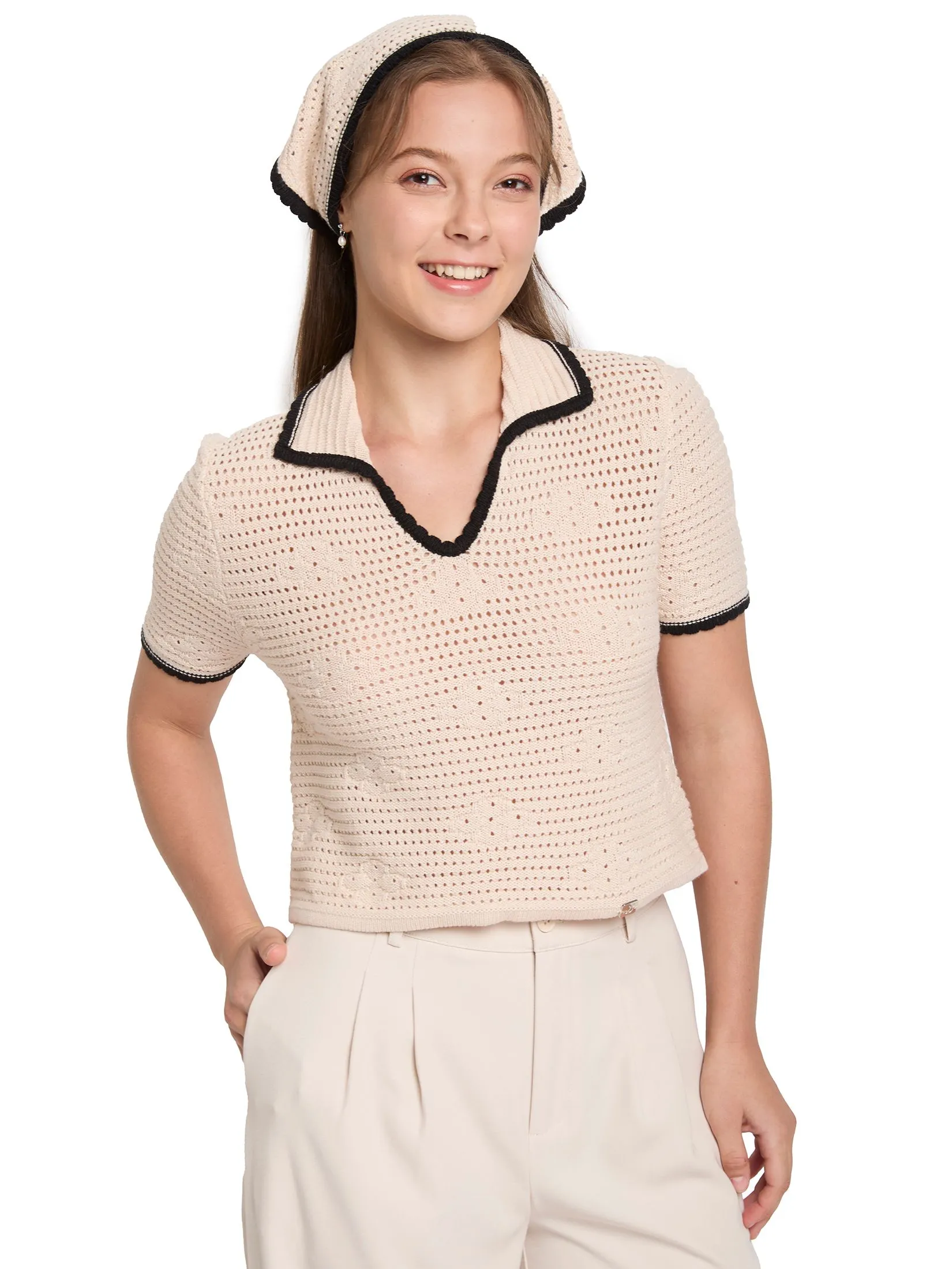 LOLITA Women Top Short Sleeve Knit Polo