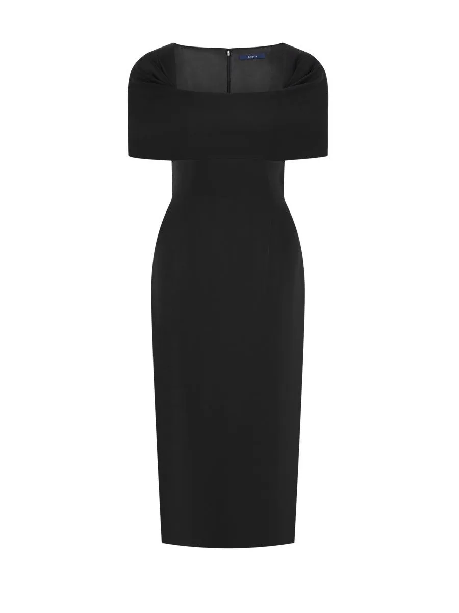 ASAVA ( SS24 )Ashlyn Draped Wrap Women Dress Black