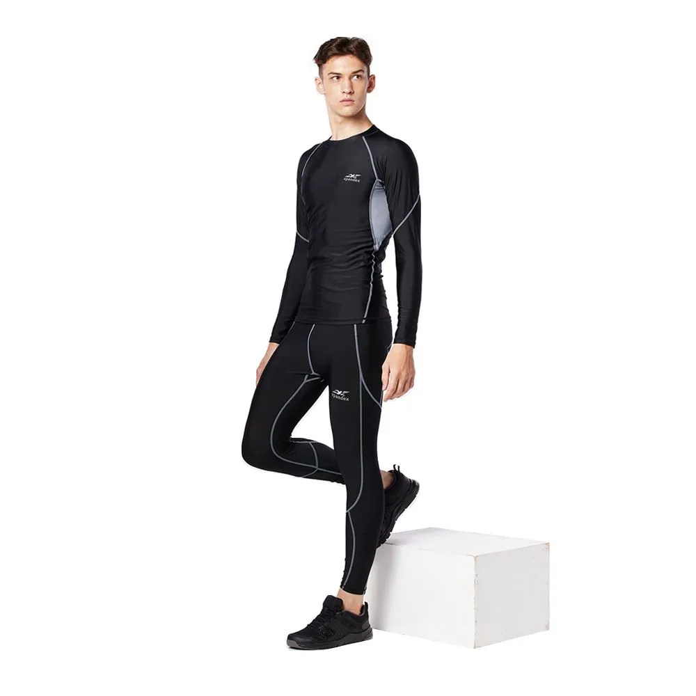 SPANDEX Black/Grey-LP002-Compression Long pants