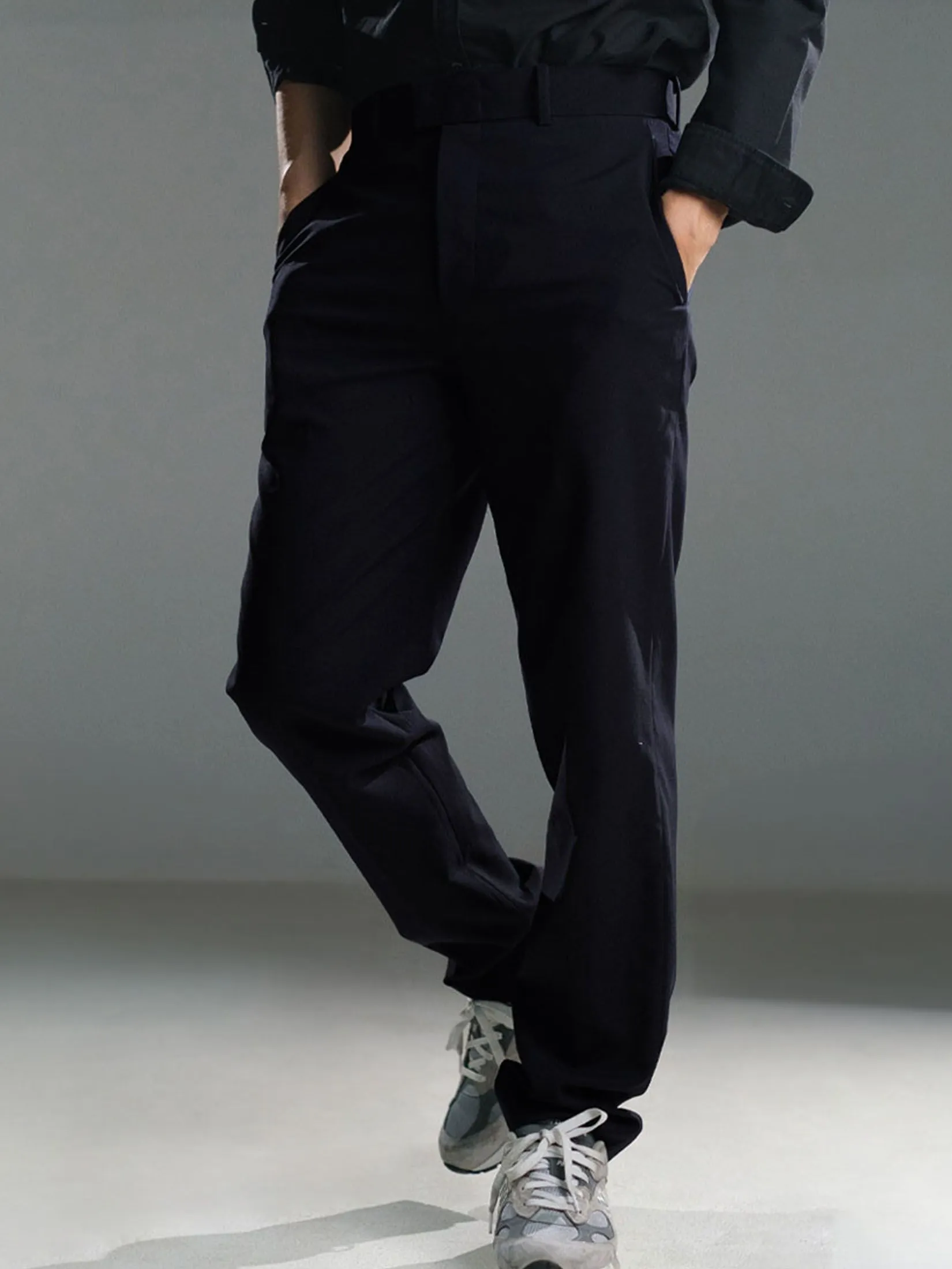 ERA-WON Men's Pants Relaxed workday Relaxed straight legs Dark Navy