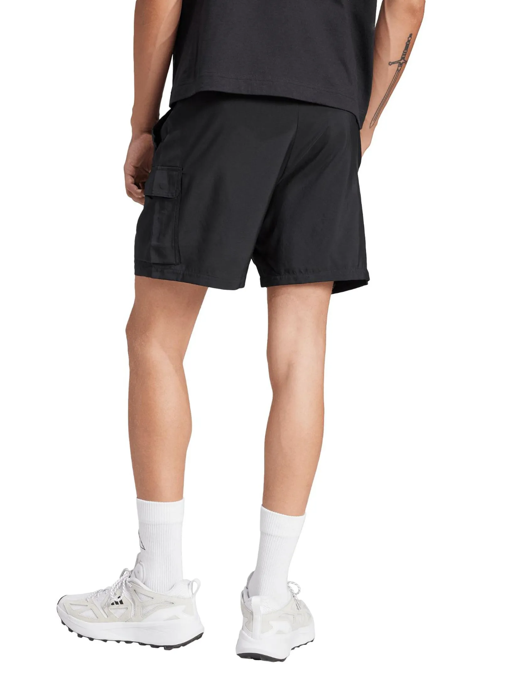 ADIDAS Men Shorts Essentials Small Logo Cargo Chelsea JF3530 Black / White
