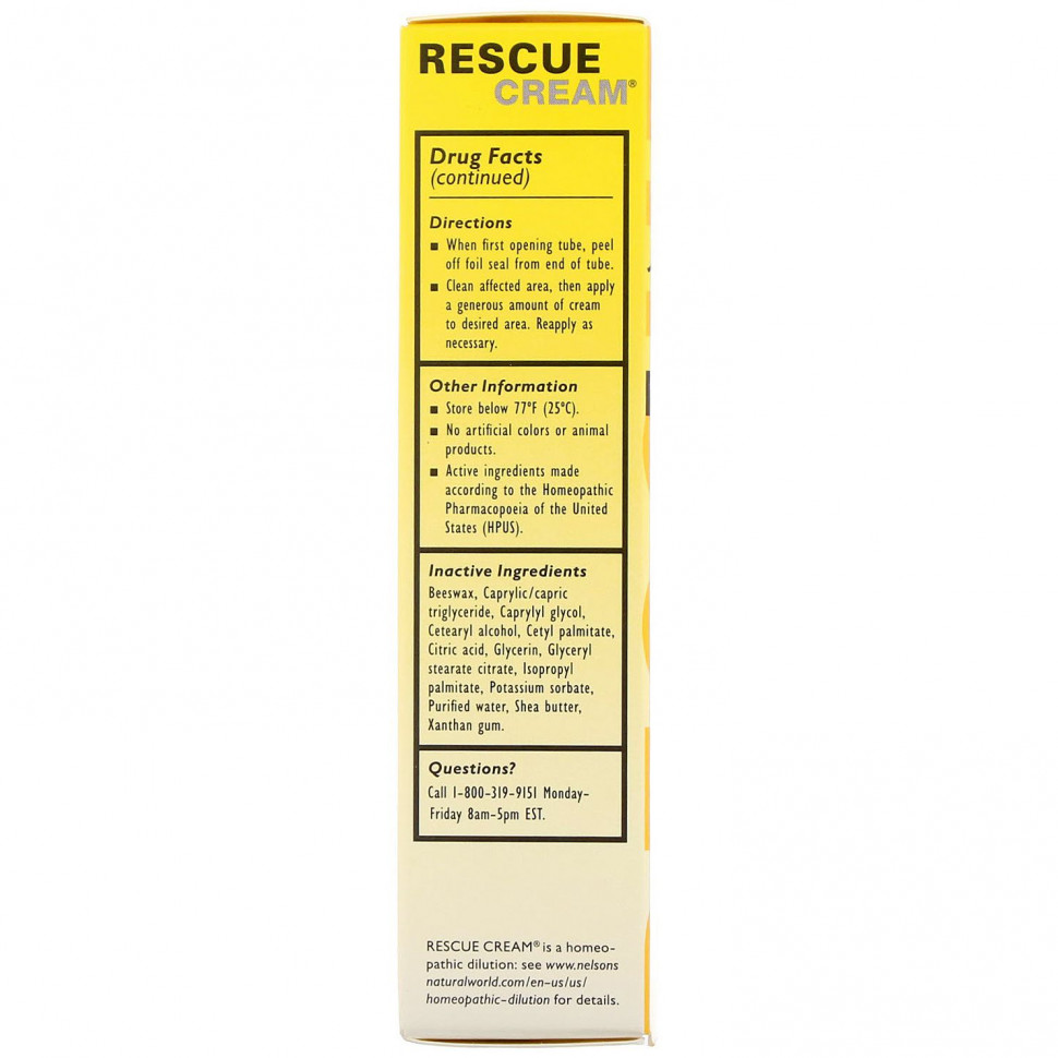 Bach, Оригинальные цветочные средства, Rescue Cream, 30 г (1 унции)