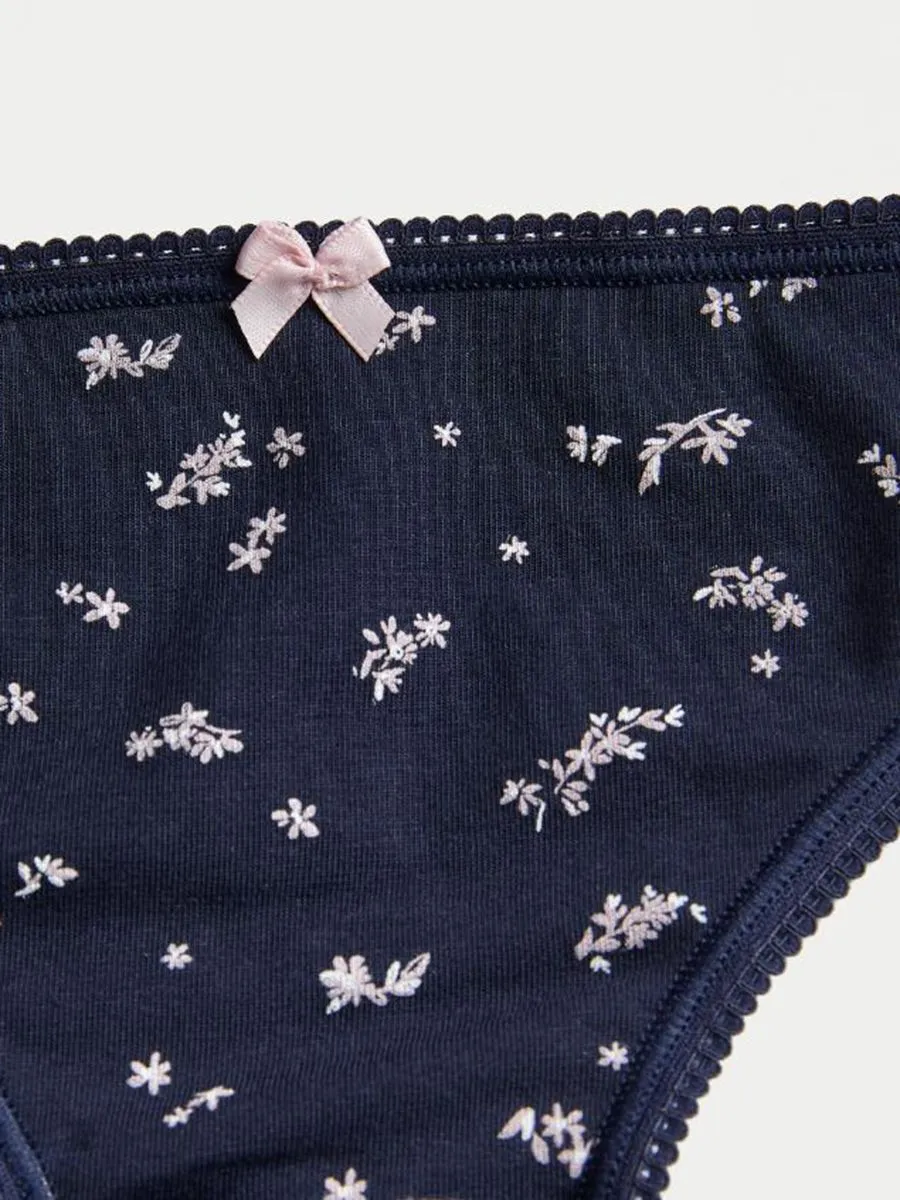 MARKS & SPENCER Women Bikini Knickers Cotton Lycra 5pk Multi-Color