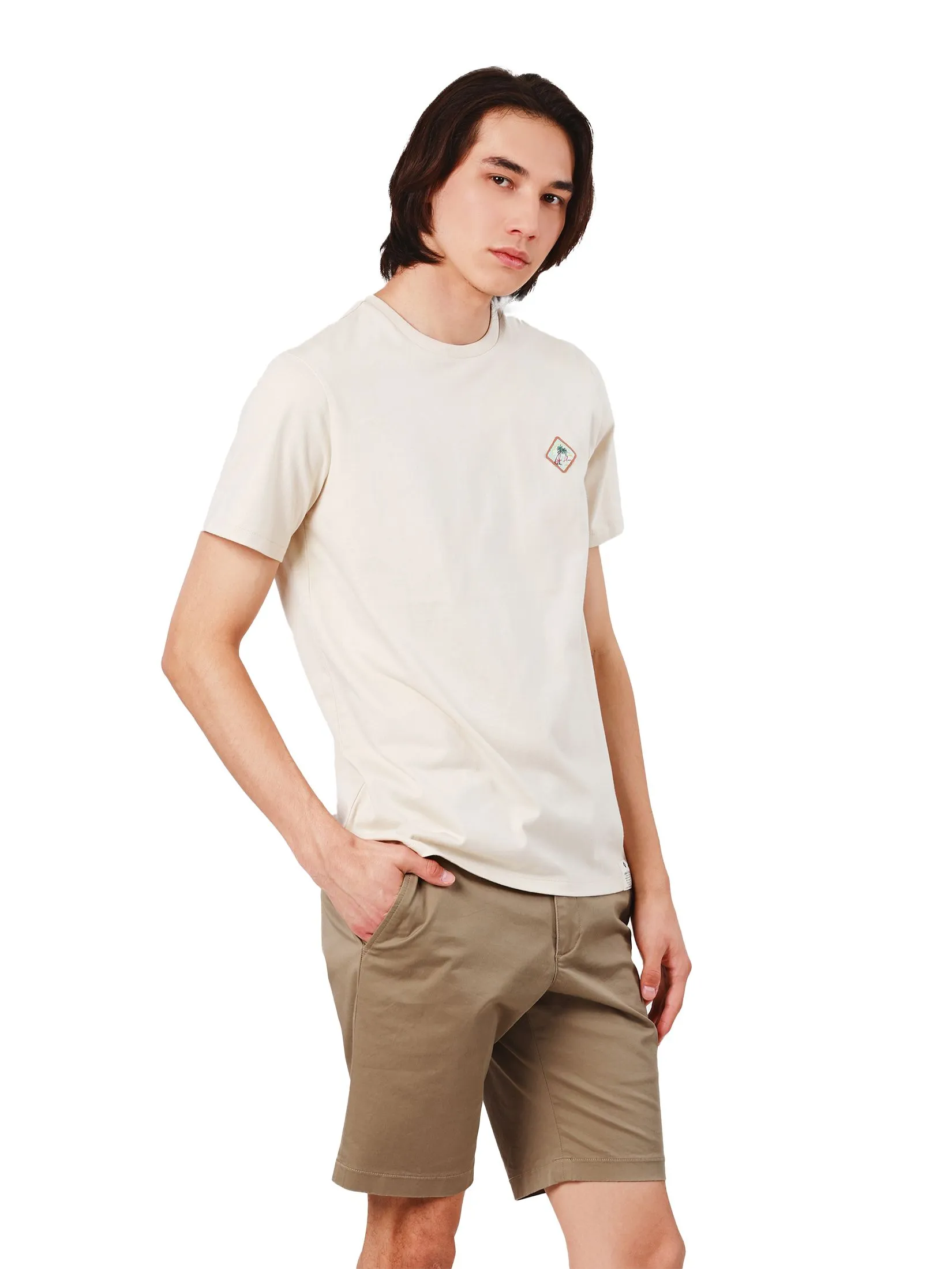 JOHN HENRY Men's T-Shirts (Slim Fit) Rejuvenate Vacation Beige