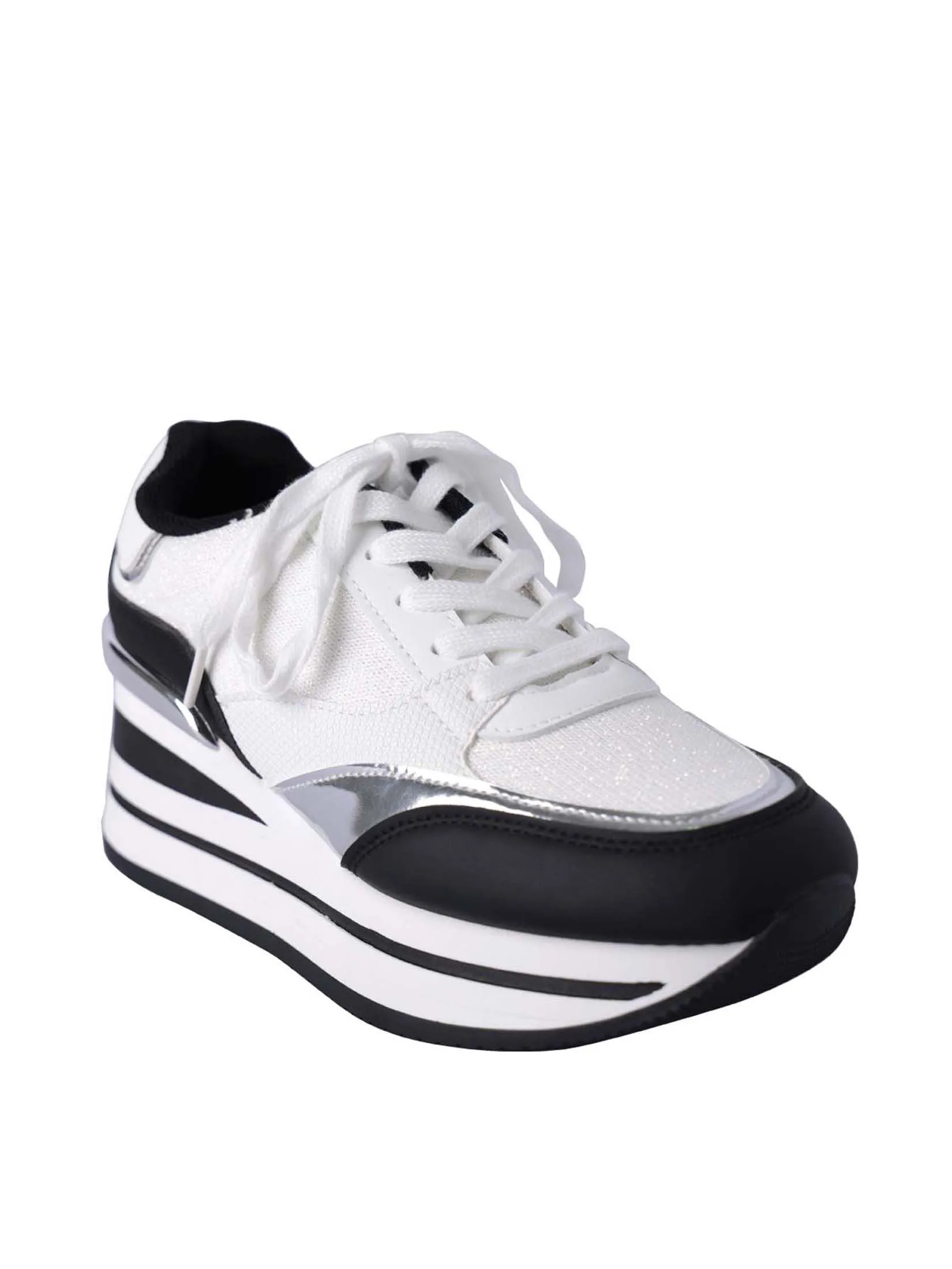 VILLAINS SF JANISE Chunky Sneakers WHITE BLACK