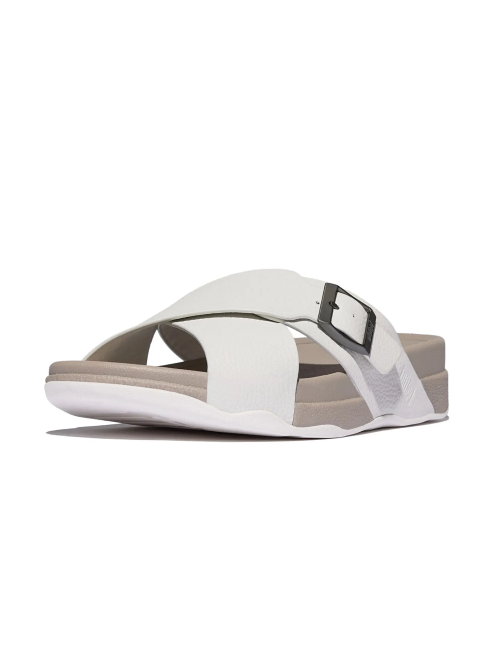FitFlop™ MEN'S SURFER BUCKLE TUMBLED CROSS S WHITE