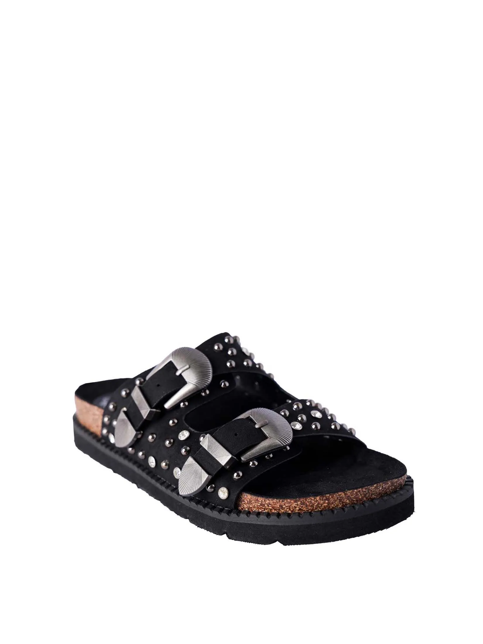 VILLAINS SF ANDREA Women's Platform Flat Sandals BLACK