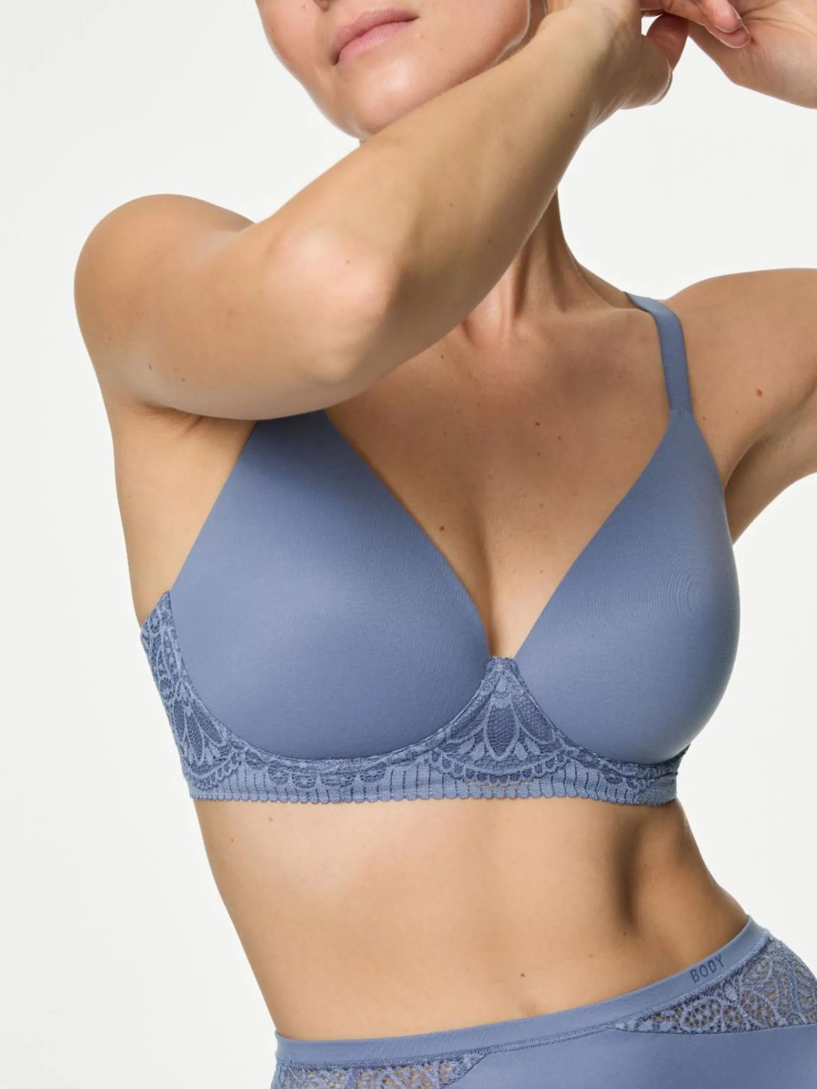 MARKS & SPENCER Women Bra Body Soft Non Wired Full Cup Slate Blue