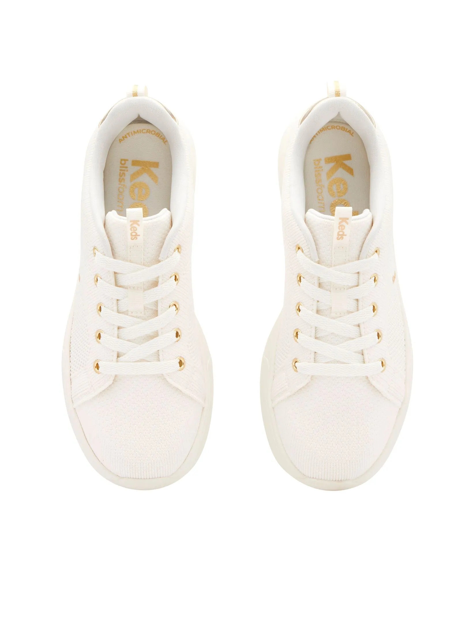 KEDS Women Blisswalk Lace Eng Knit Egret/ Gold