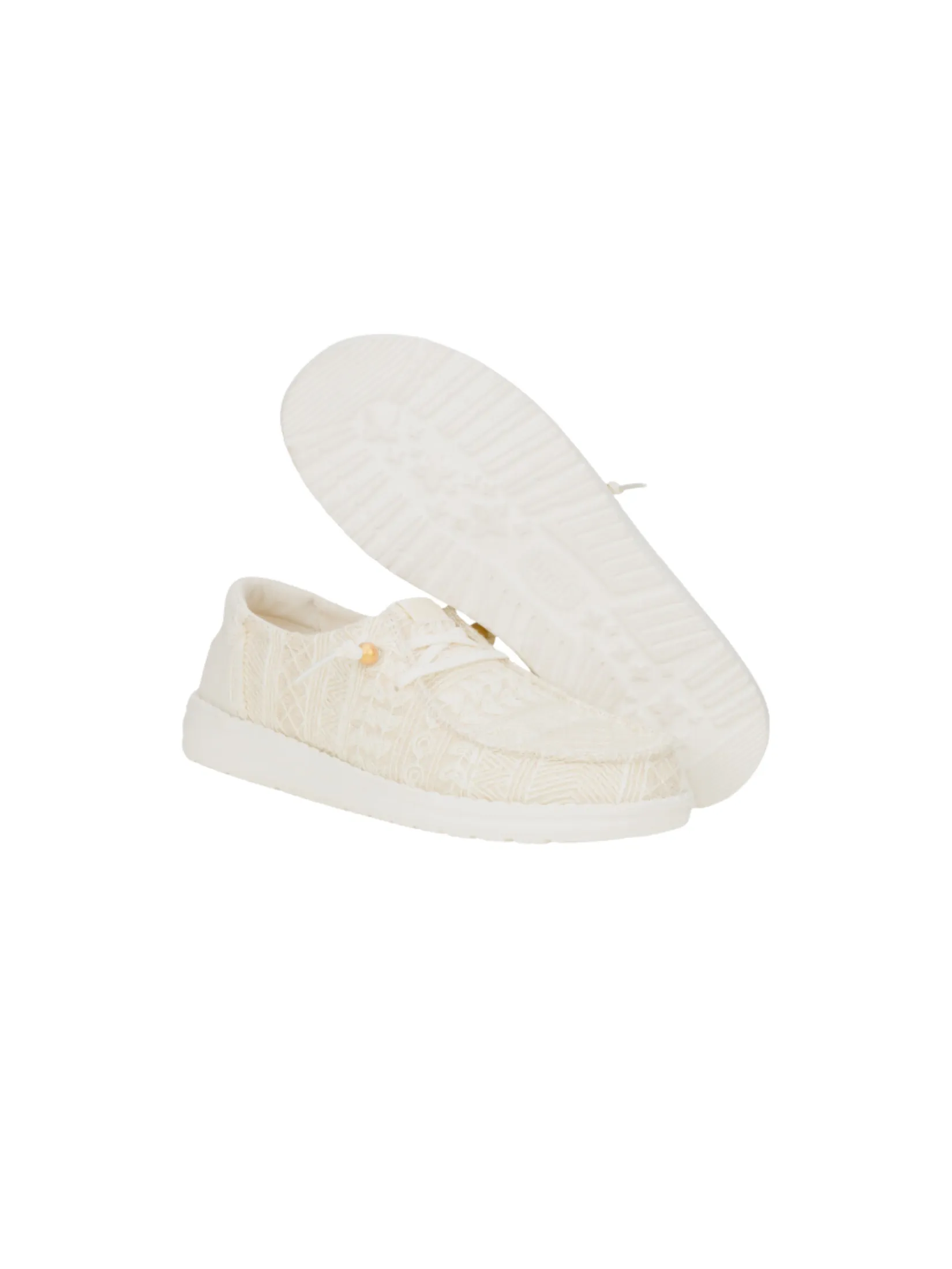 HEYDUDE WENDY CROCHET LACE - WHITE/GOLD