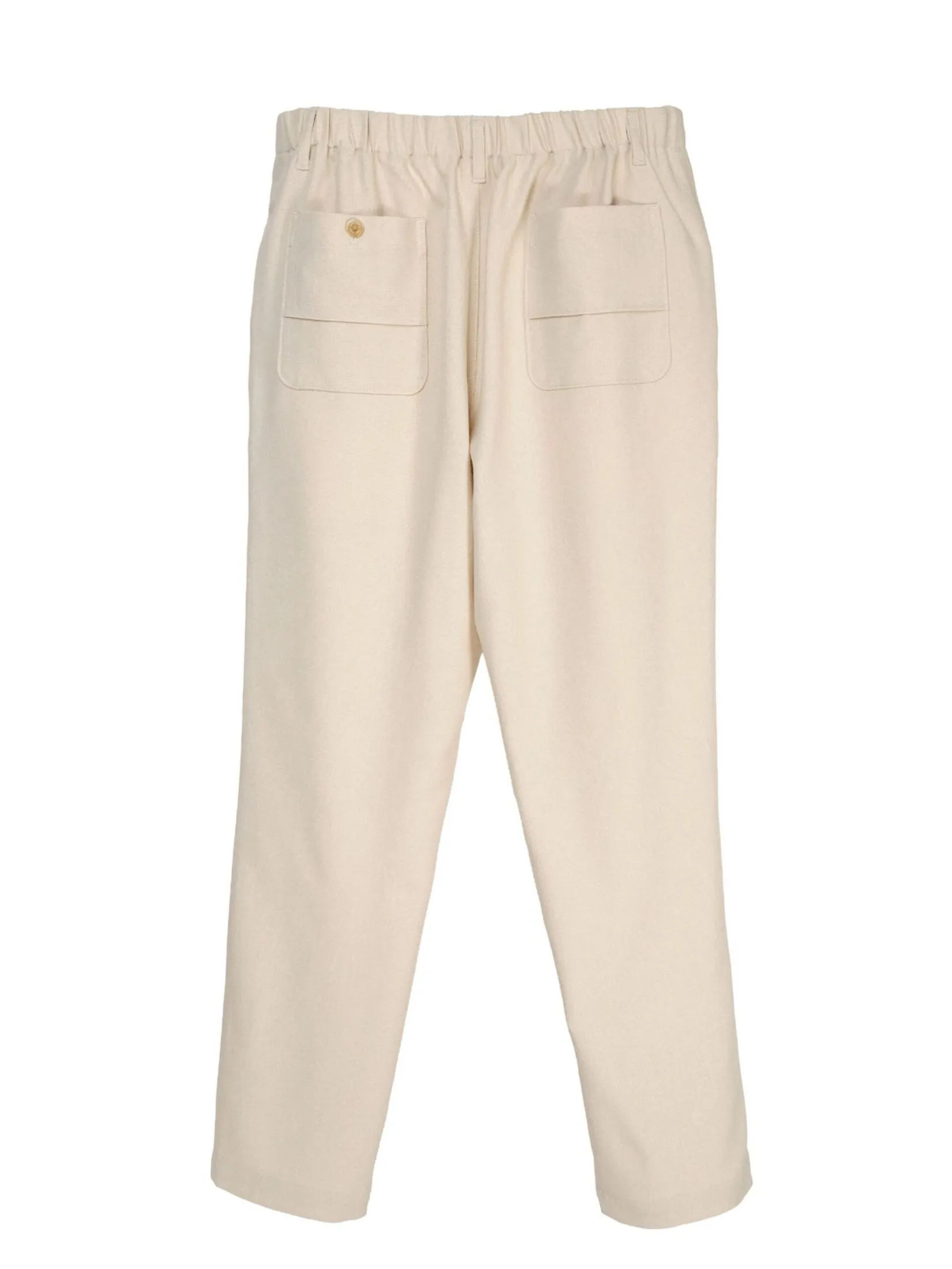 TAKEO KIKUCHI MEN BEIGE DRY TWEED-LIKE EASY PANTS