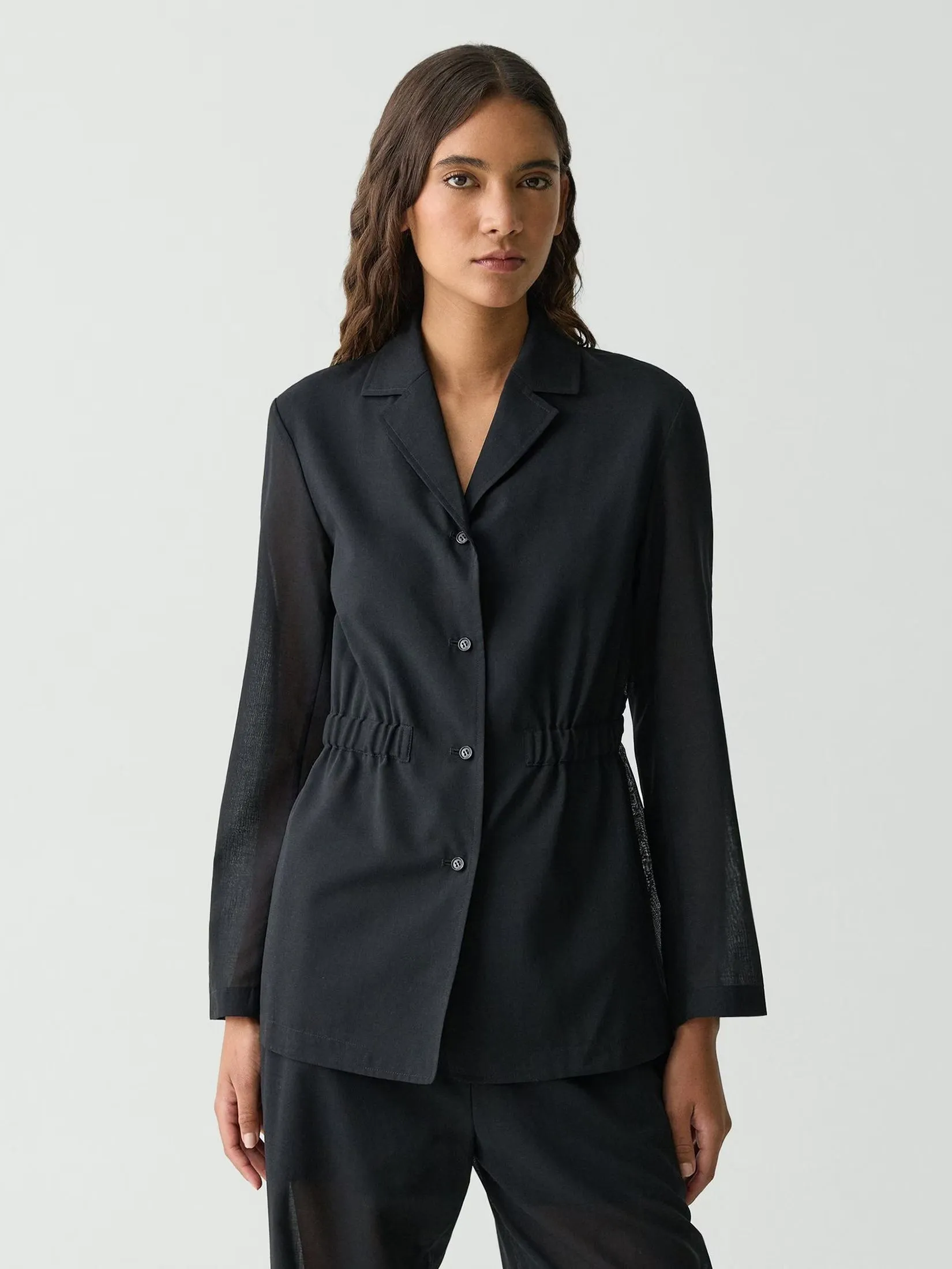 THEORY Women Jacket Cinch Waist In Airy Shirting Black